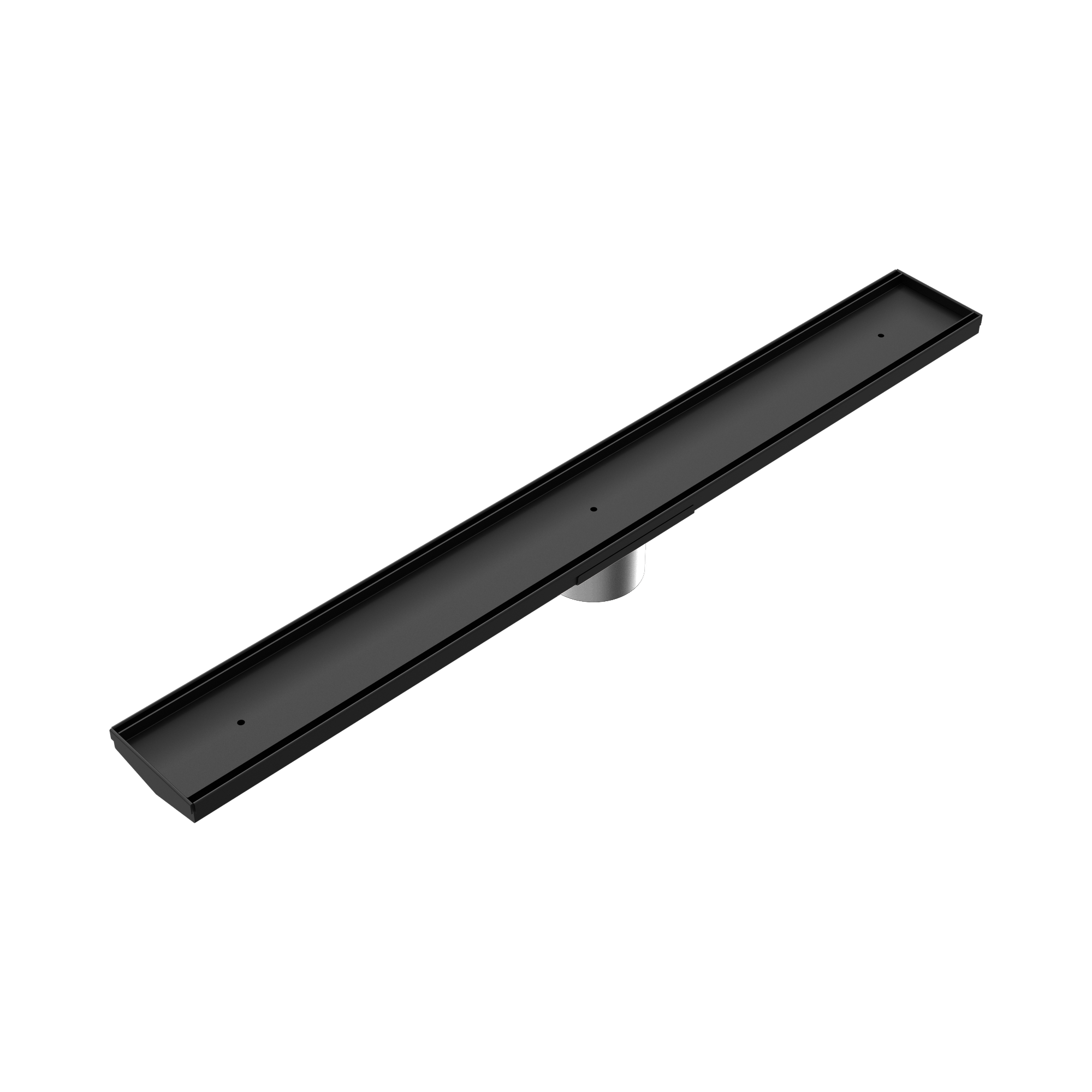 NRFG003hs MB Tile Insert V Channel Floor Grate 80mm Outlet With Hole Saw Matte Black image 1