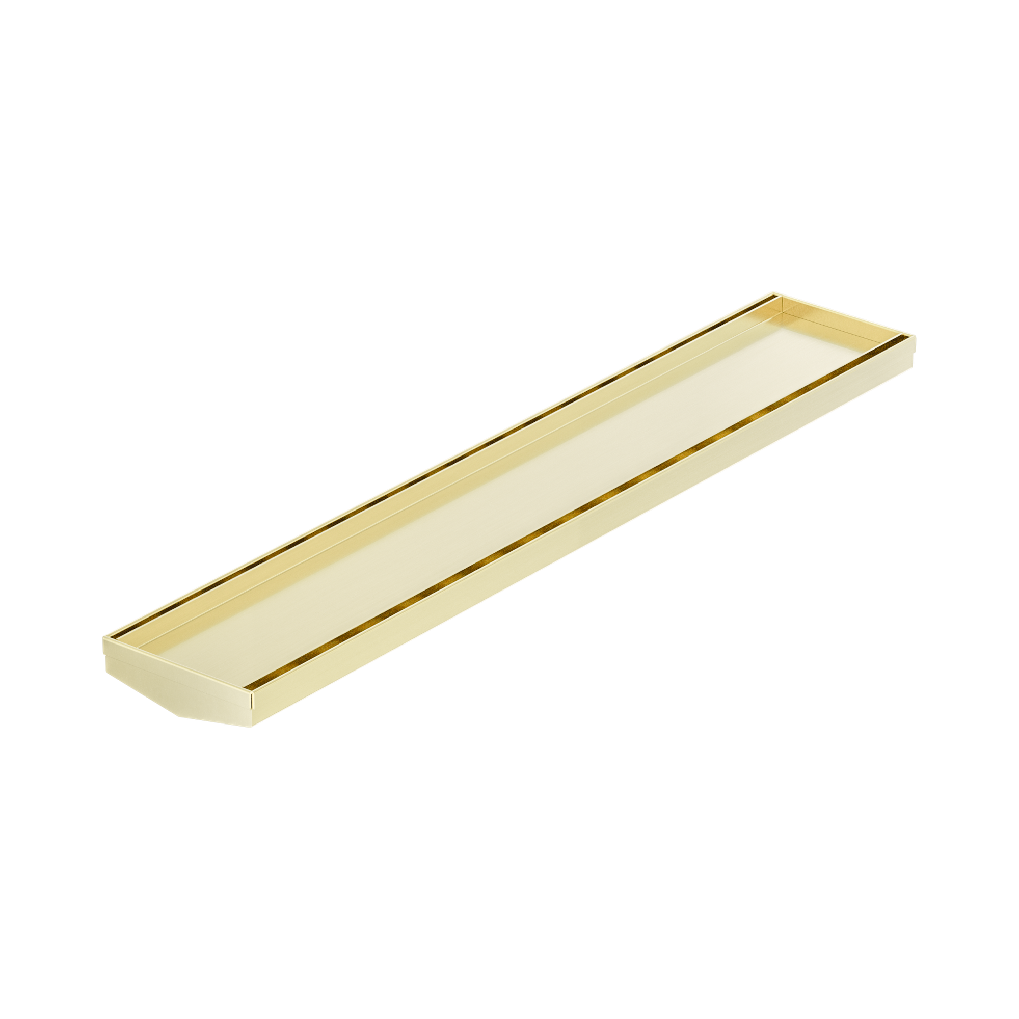 NRFG004 BG Tile Insert V Channel 600mm Floor Grate 80mm 89mm Outlet Without Outlet And Hole Saw Brushed Gold image 1