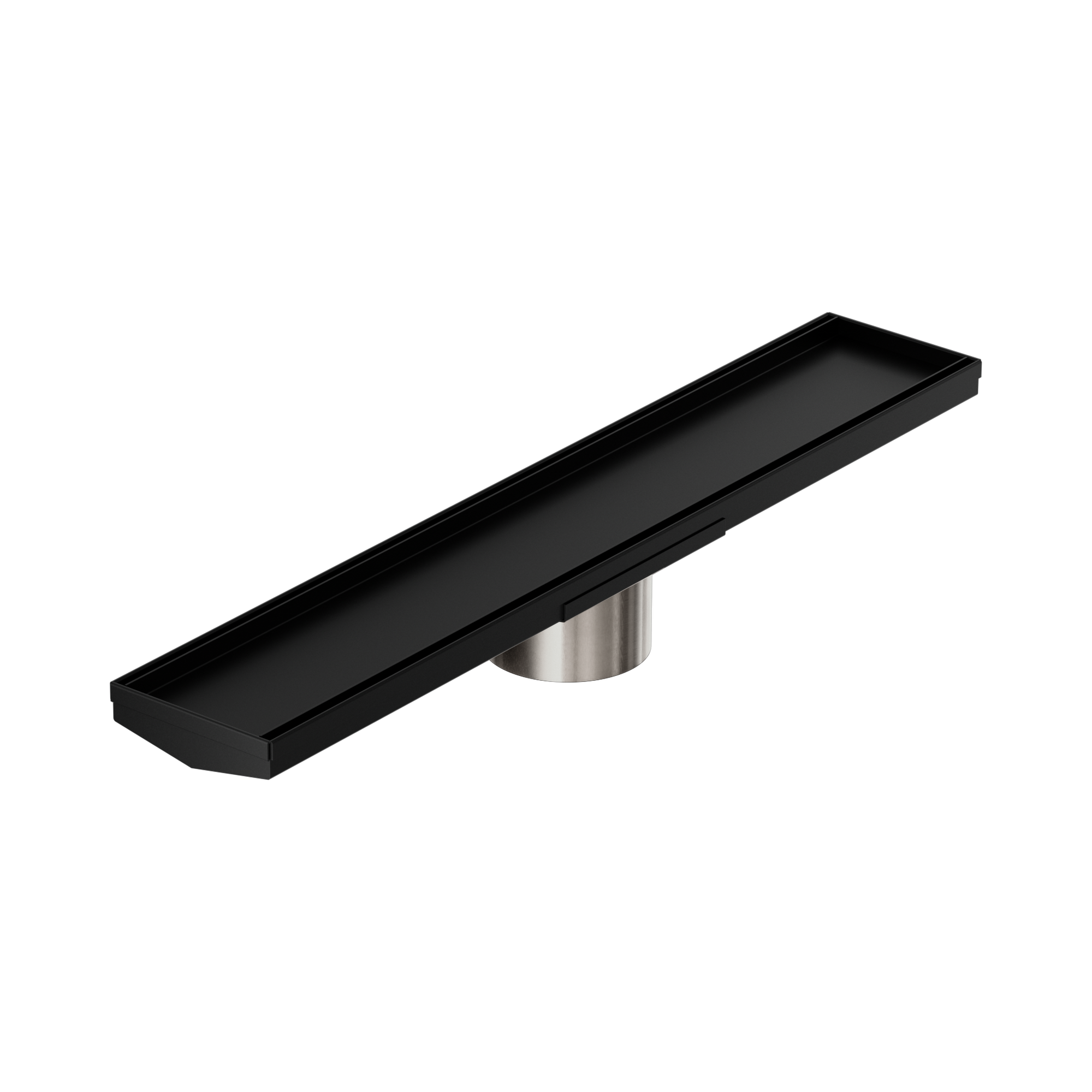 NRFG004 HSMB Tile Insert V Channel 600mm Floor Grate 89mm Outlet With Hole Saw Matte Black image 1