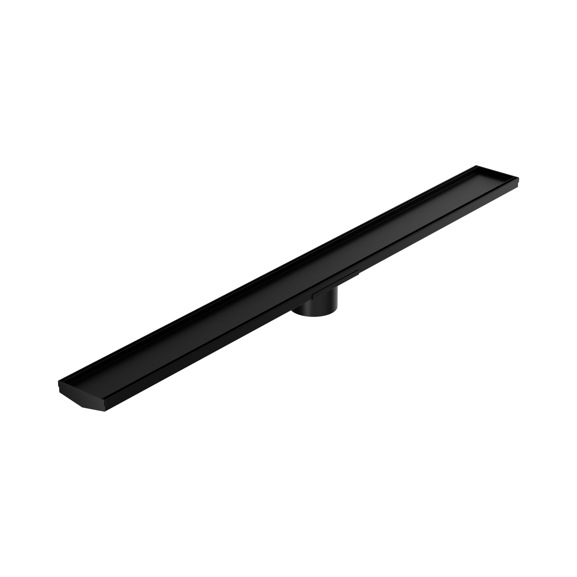 NRFG005 HSMB Tile Insert V Channel 1200mm Floor Grate 89mm Outlet With Hole Saw Matte Black image 1
