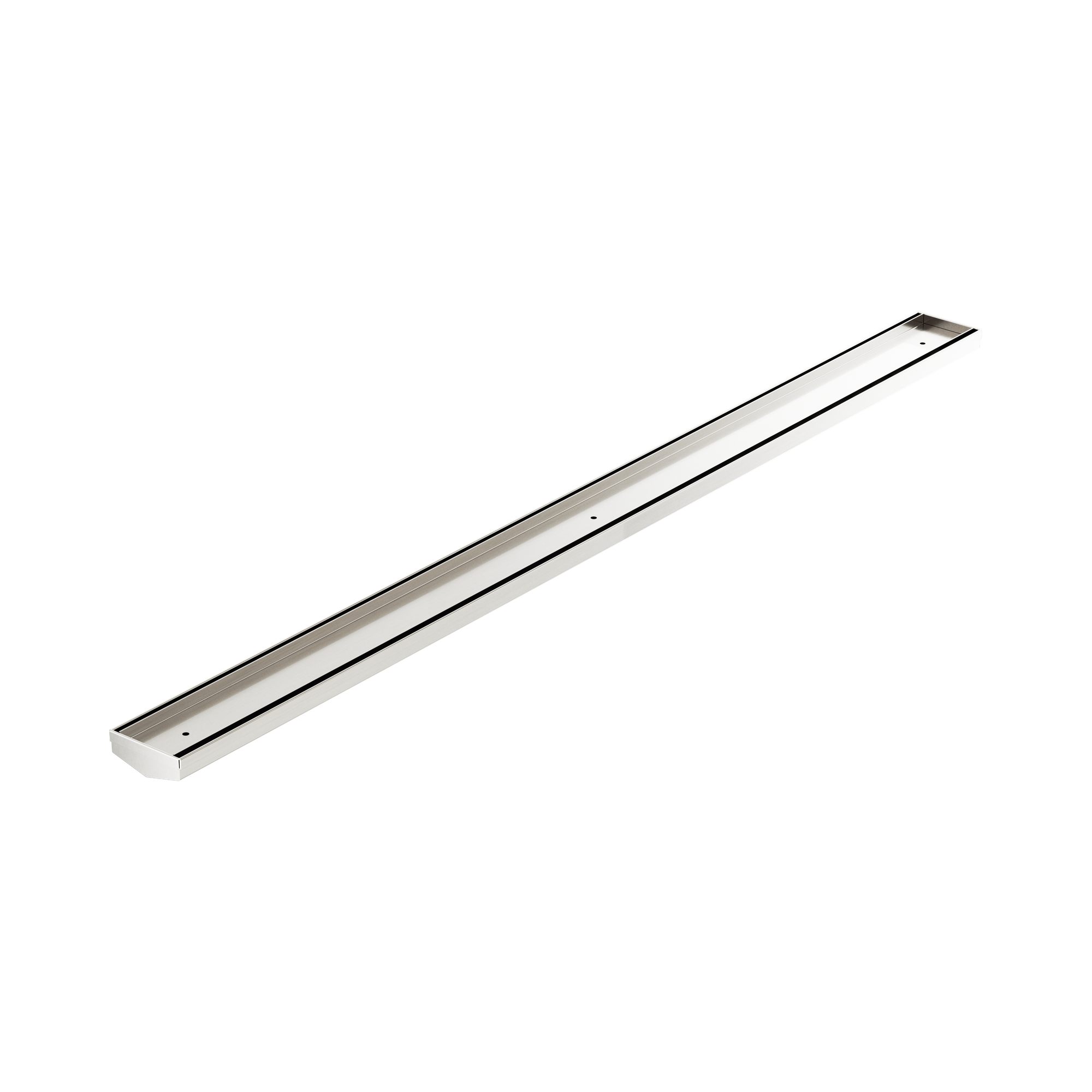 NRFG007 BN Tile Insert V Channel 1200mm Floor Grate 50mm Outlet Without Outlet And Hole Saw Brushed Nickel image 1