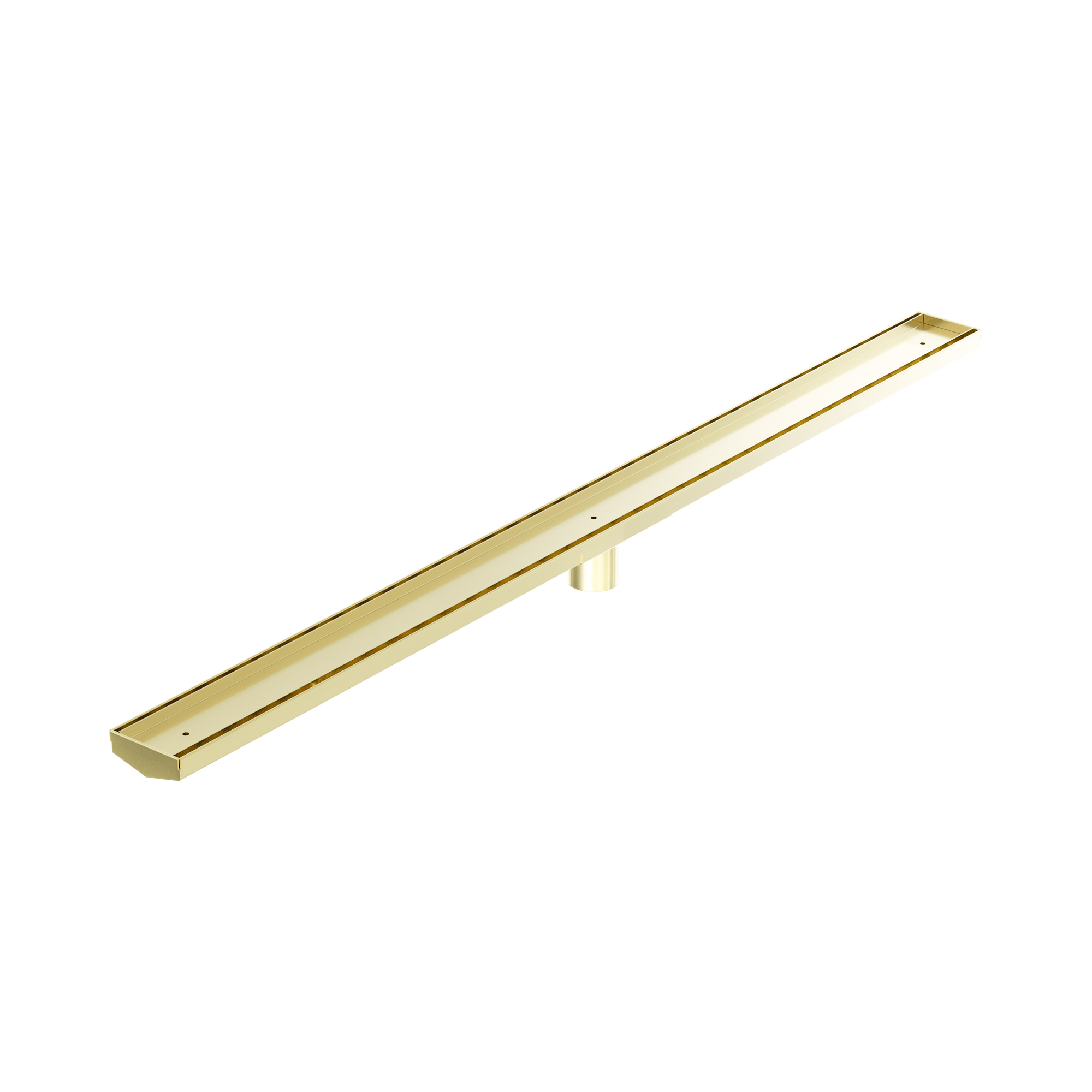 NRFG007 HSBG Tile Insert V Channel 1200mm Floor Grate 50mm Outlet With Hole Saw Brushed Gold image 1