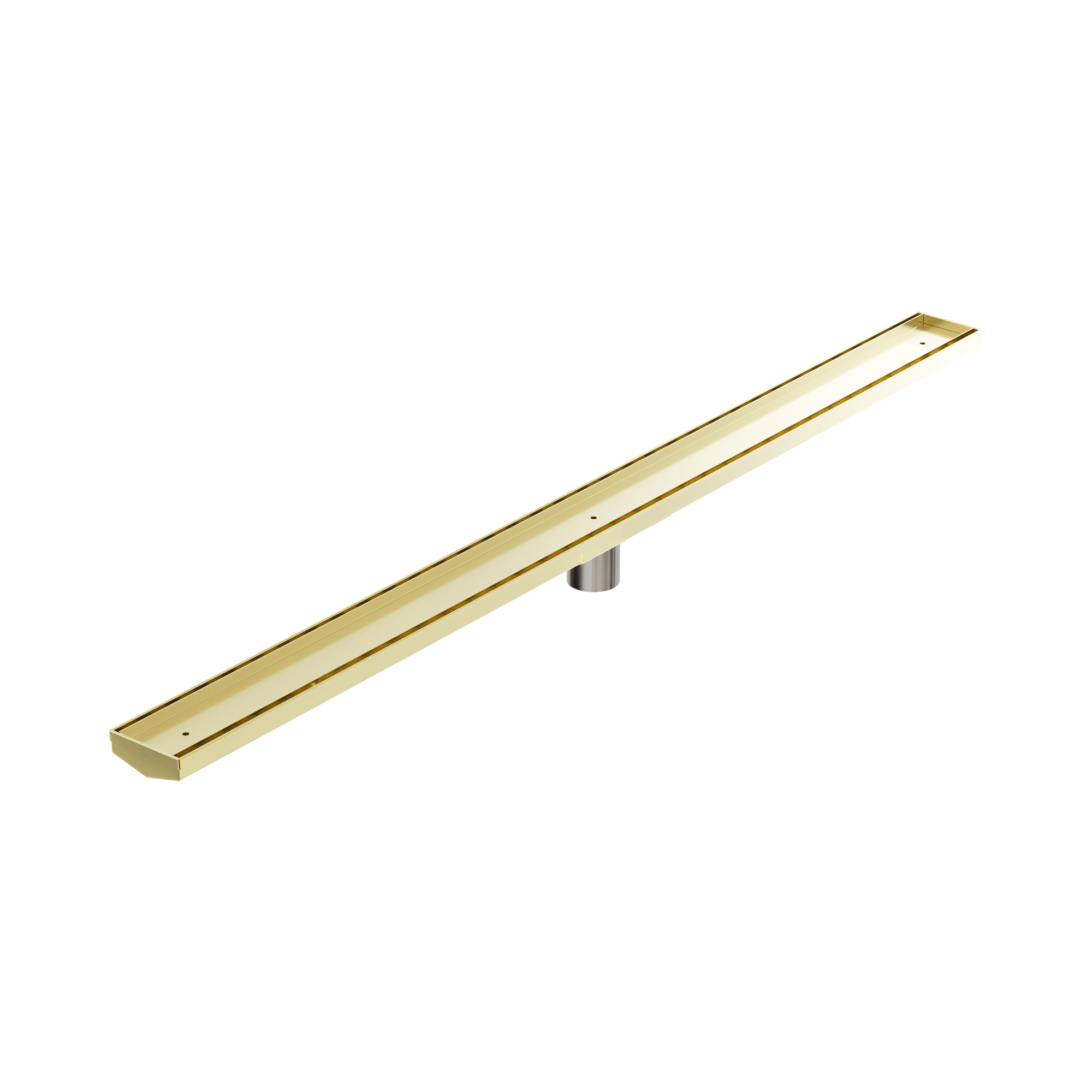 NRFG007 HSBG Tile Insert V Channel 1200mm Floor Grate 50mm Outlet With Hole Saw Brushed Gold image 1