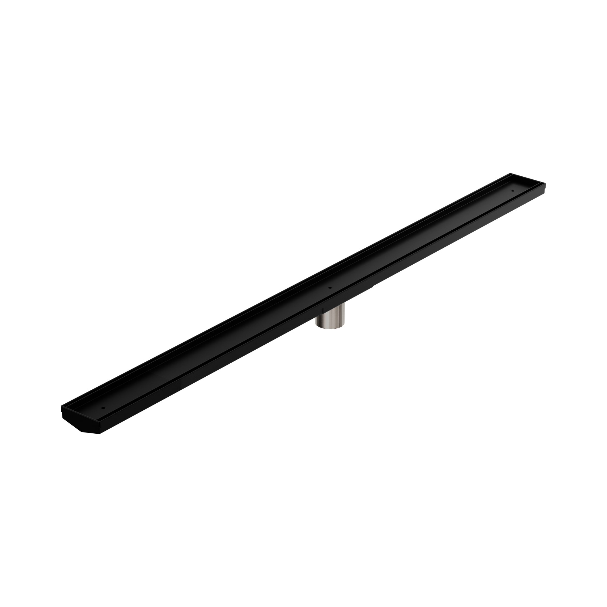 NRFG007 HSMB Tile Insert V Channel 1200mm Floor Grate 50mm Outlet With Hole Saw Matte Black image 1