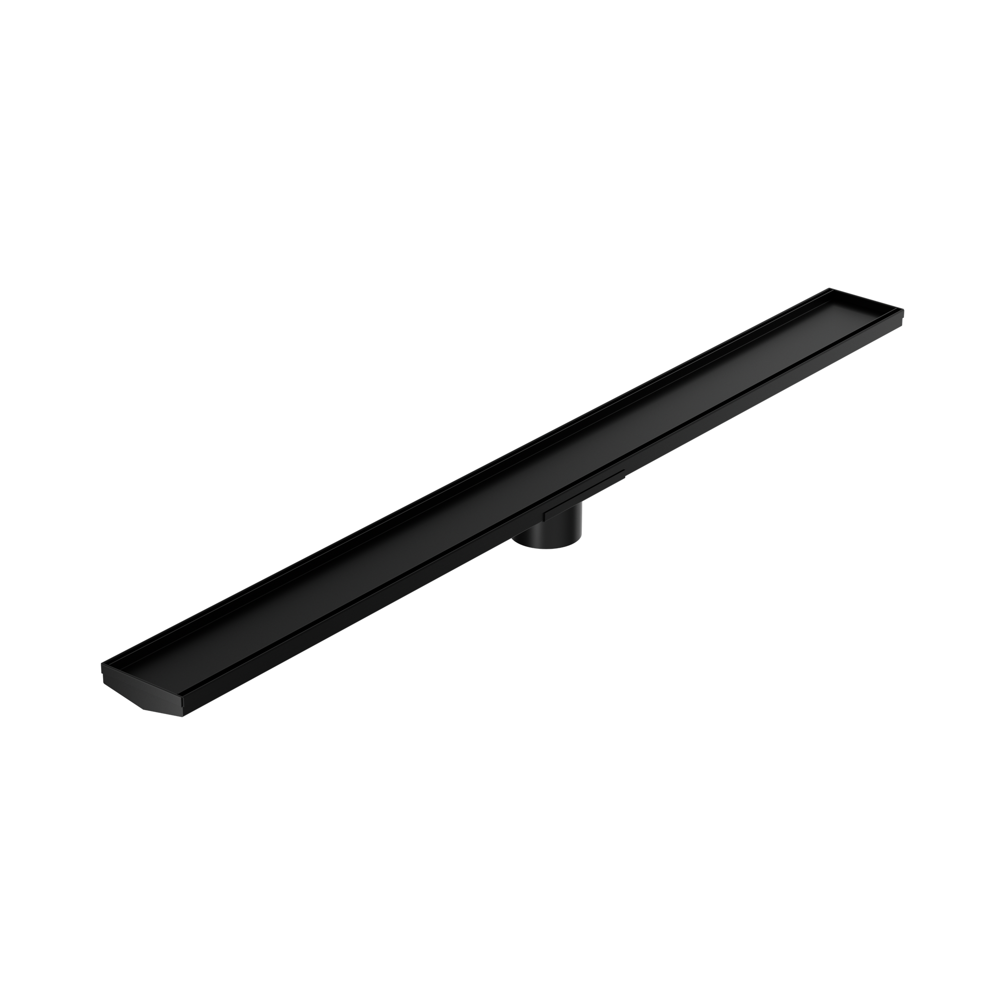 NRFG009 HSMB Tile Insert V Channel 1200mm Floor Grate 80mm Outlet With Hole Saw Matte Black image 1