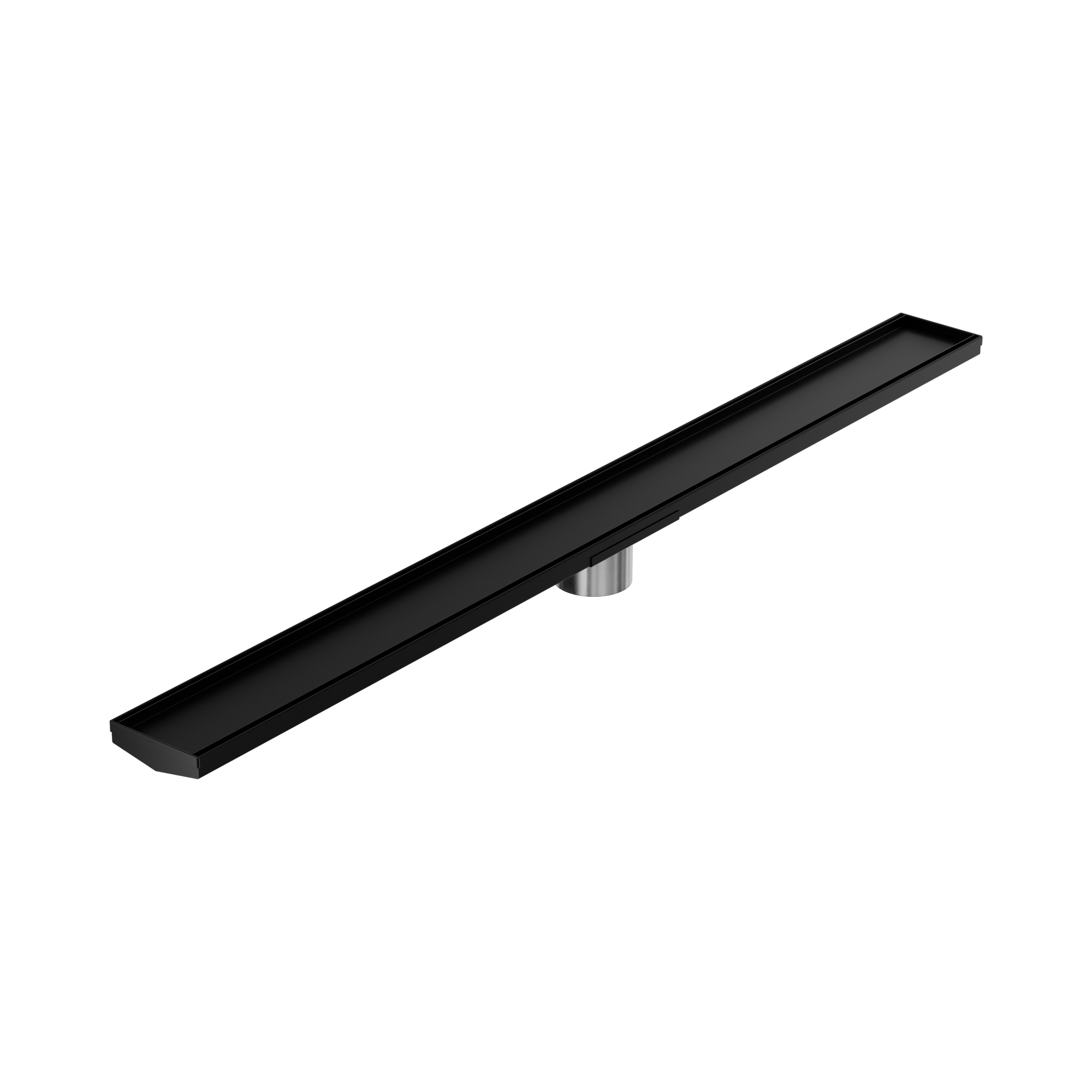 NRFG009 HSMB Tile Insert V Channel 1200mm Floor Grate 80mm Outlet With Hole Saw Matte Black image 1