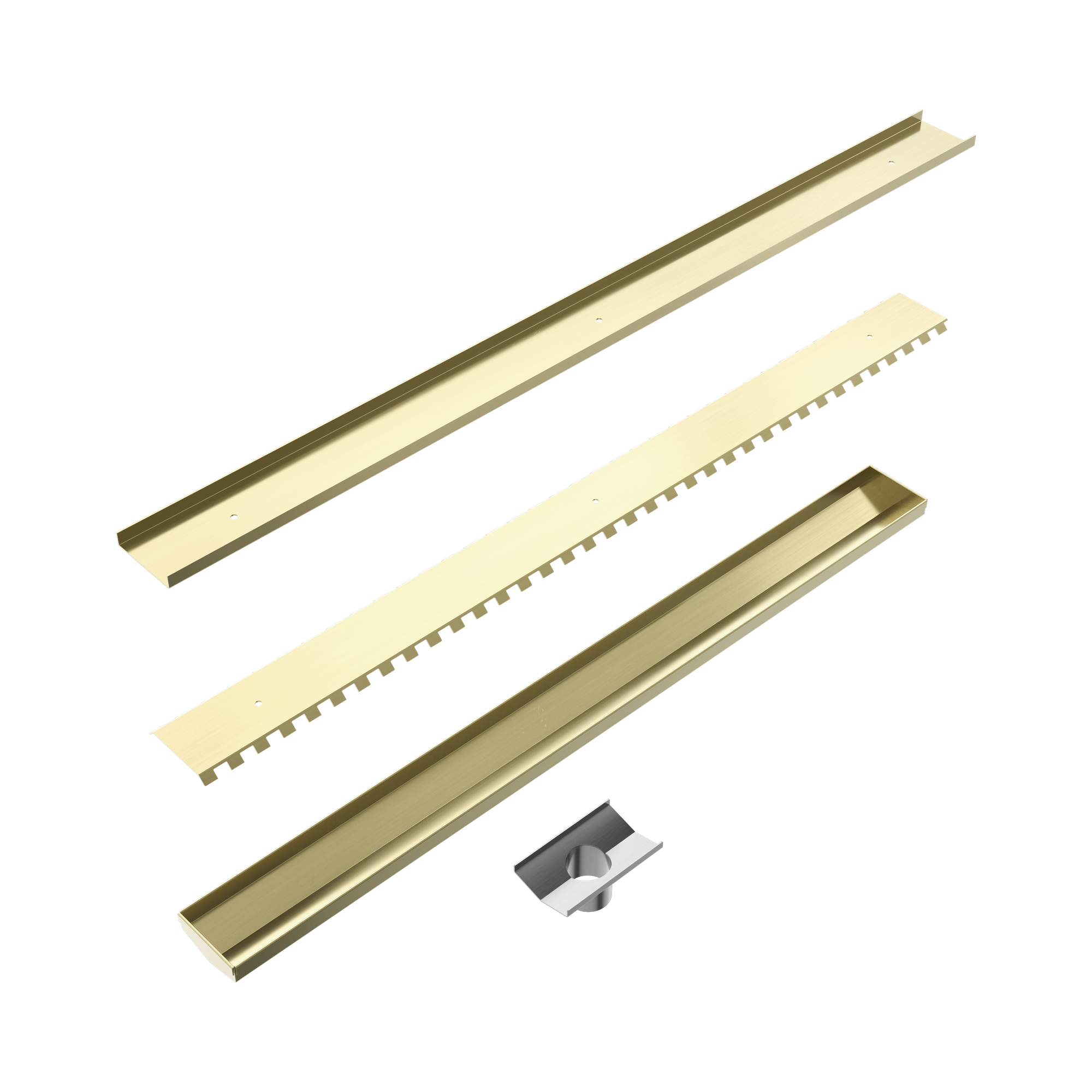 NRFG011 HSBG Tile Insert V Channel 800x82mm Floor Grate 50mm Outlet Brushed Gold image 2