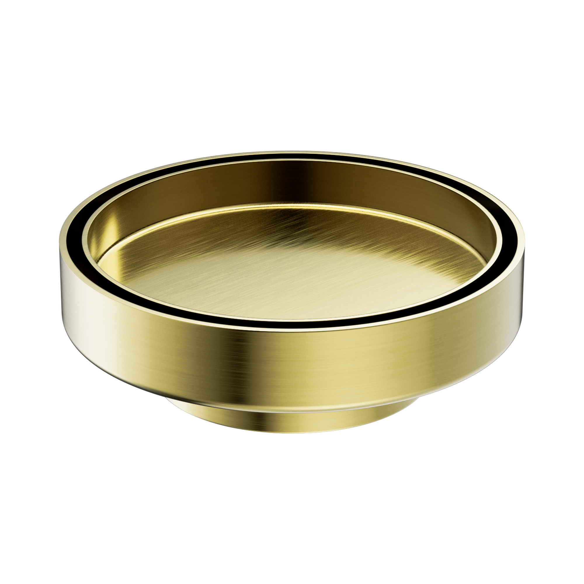 NRFW004 BG 130mm Round Tile Insert Floor Waste 80mm Outlet Brushed Gold image 1