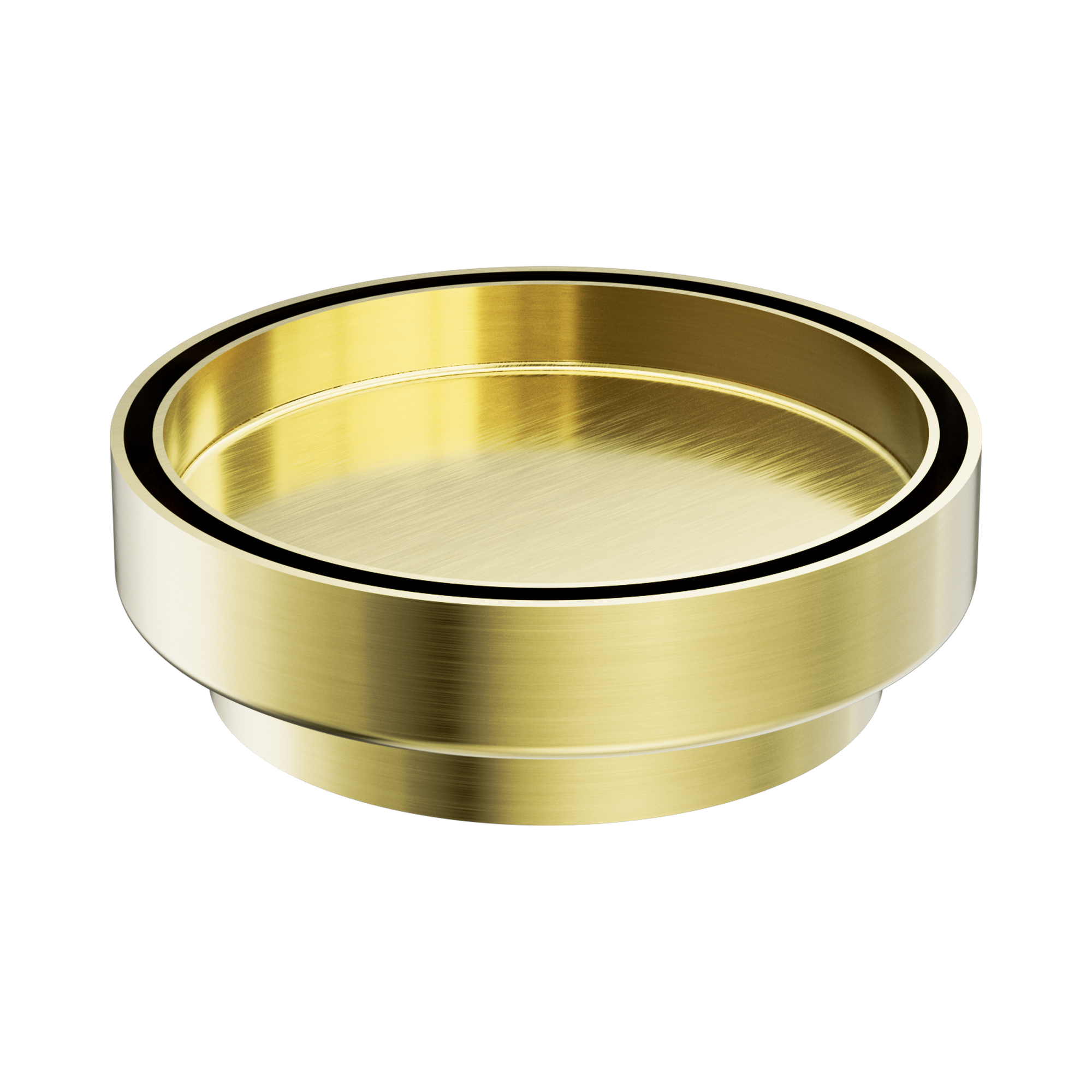 NRFW005 BG 130mm Round Tile Insert Floor Waste 100mm Outlet Brushed Gold image 1