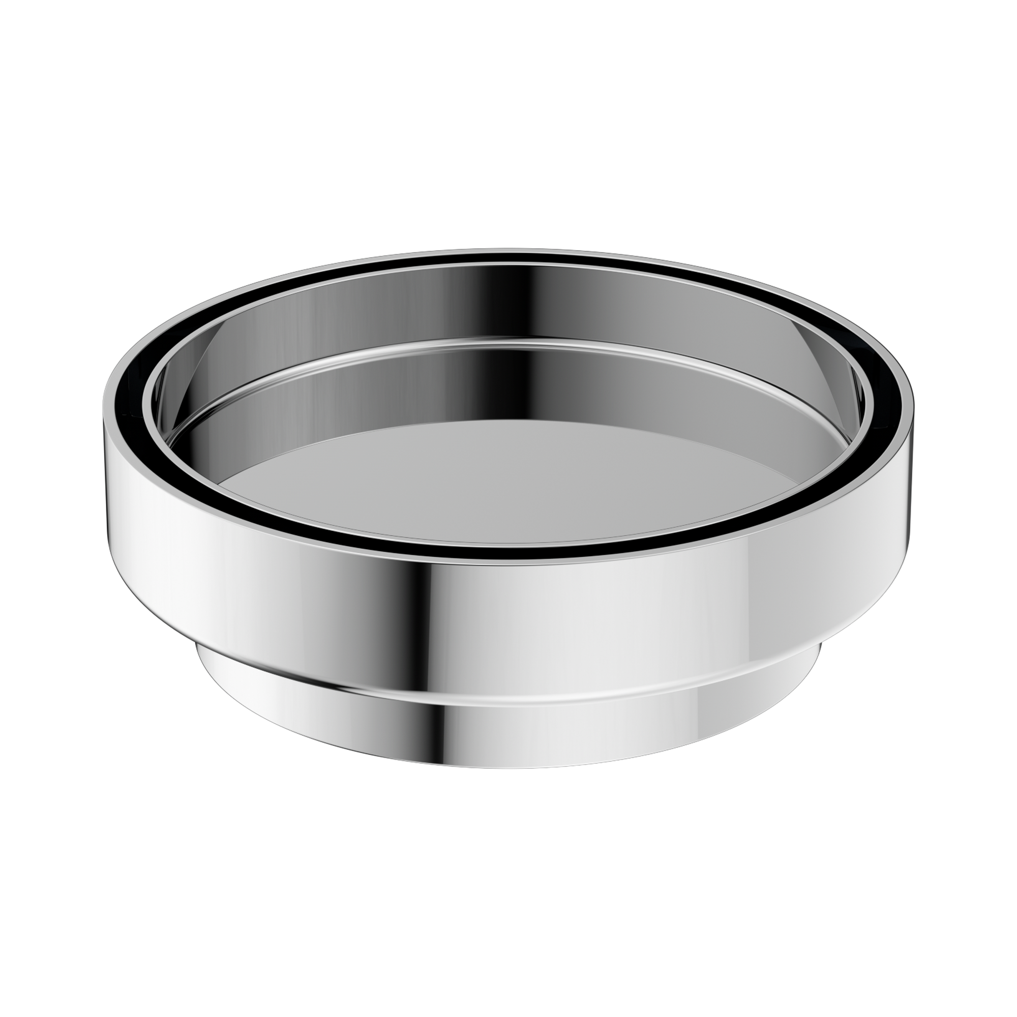 NRFW005 CH 130mm Round Tile Insert Floor Waste 100mm Outlet Chrome image 1