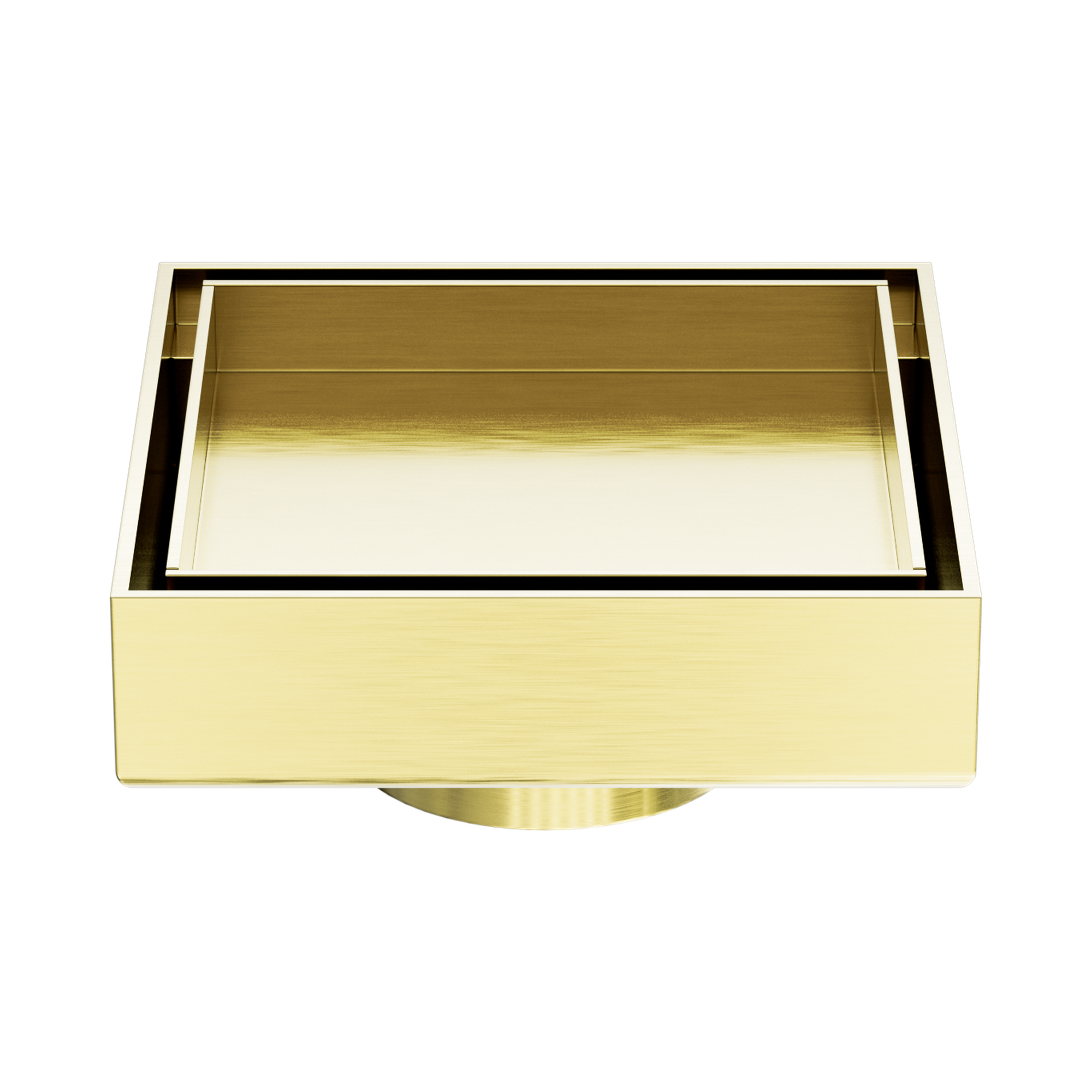 NRFW006 BG 100mm Square Tile Insert Floor Waste 50mm Outlet Brushed Gold image 1
