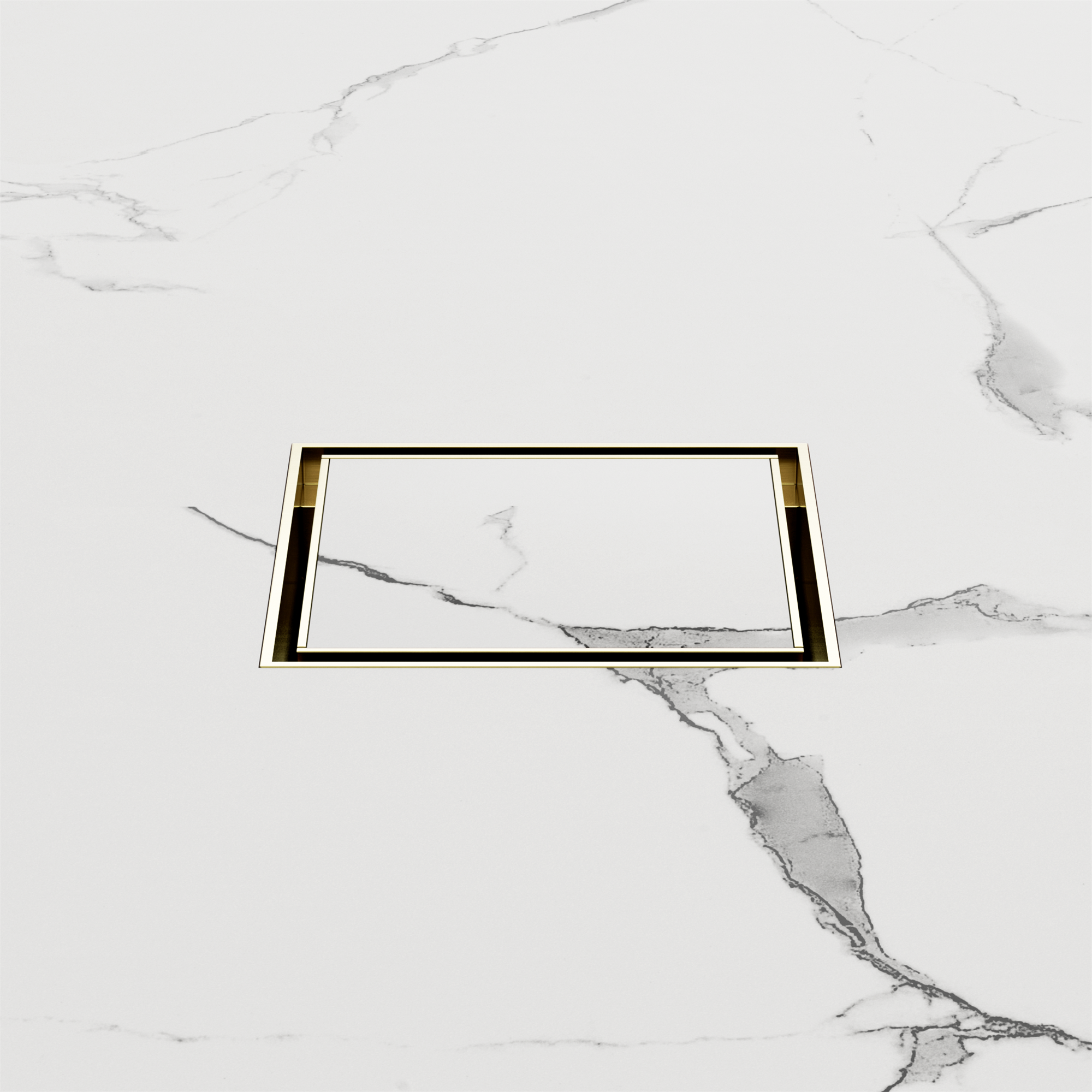 NRFW006 BG 100mm Square Tile Insert Floor Waste 50mm Outlet Brushed Gold image 2