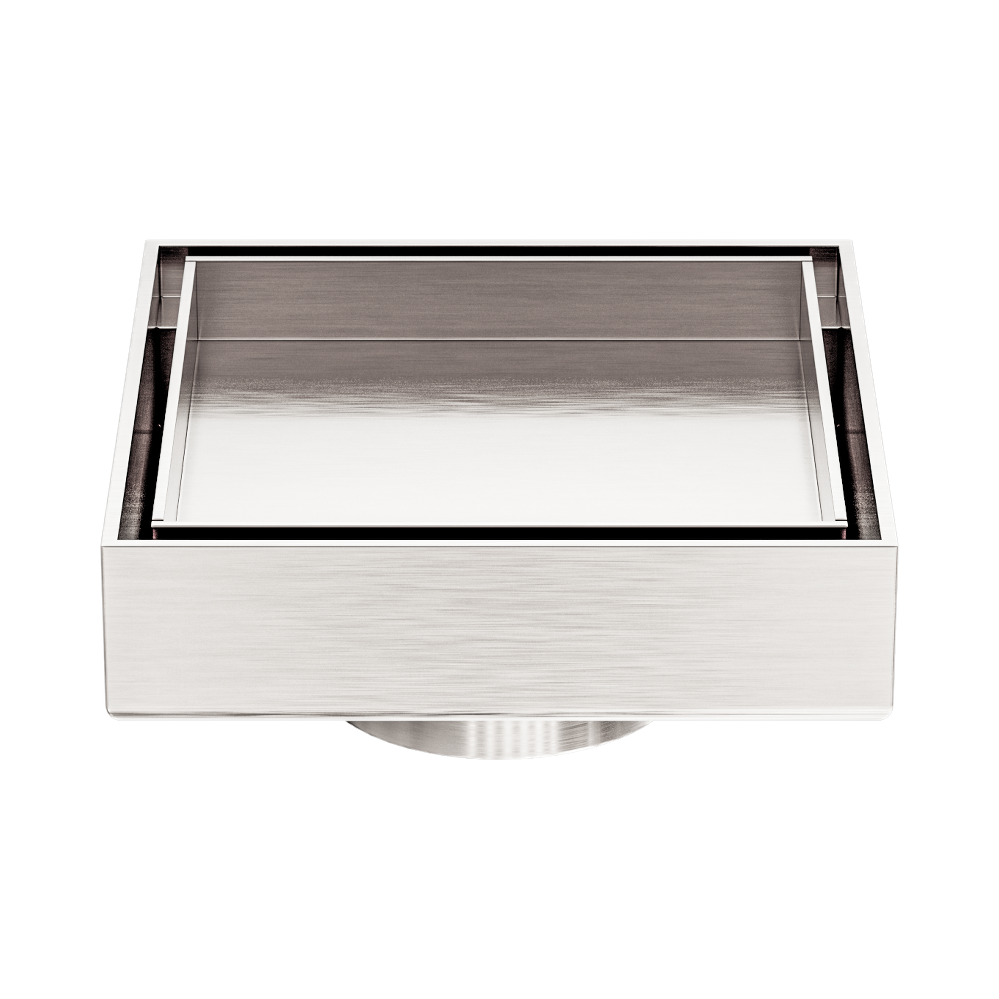 NRFW006 BN 100mm Square Tile Insert Floor Waste 50mm Outlet Brushed Nickel image 1