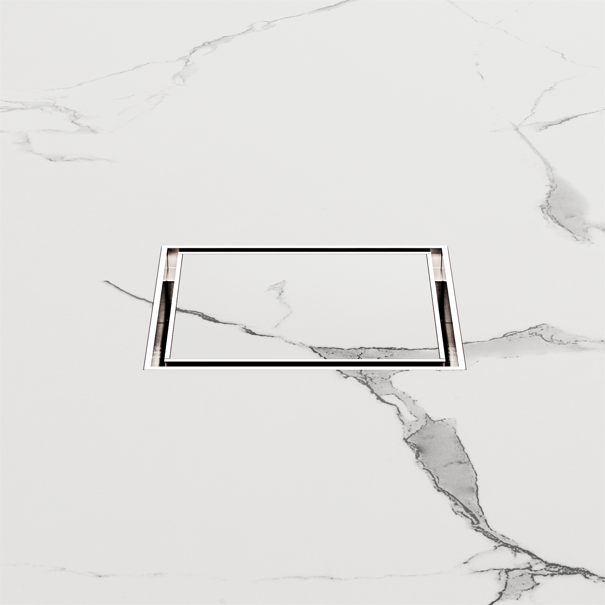 NRFW006 BN 100mm Square Tile Insert Floor Waste 50mm Outlet Brushed Nickel image 2