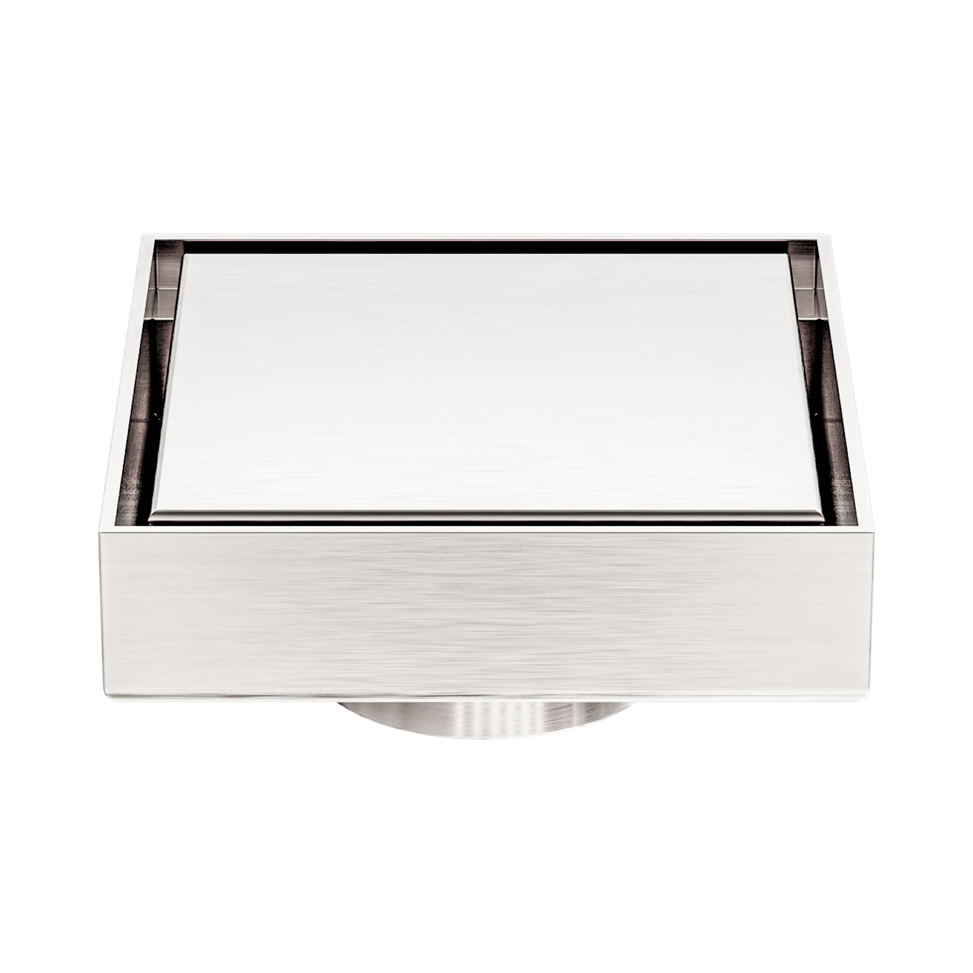NRFW006 BN 100mm Square Tile Insert Floor Waste 50mm Outlet Brushed Nickel image 4