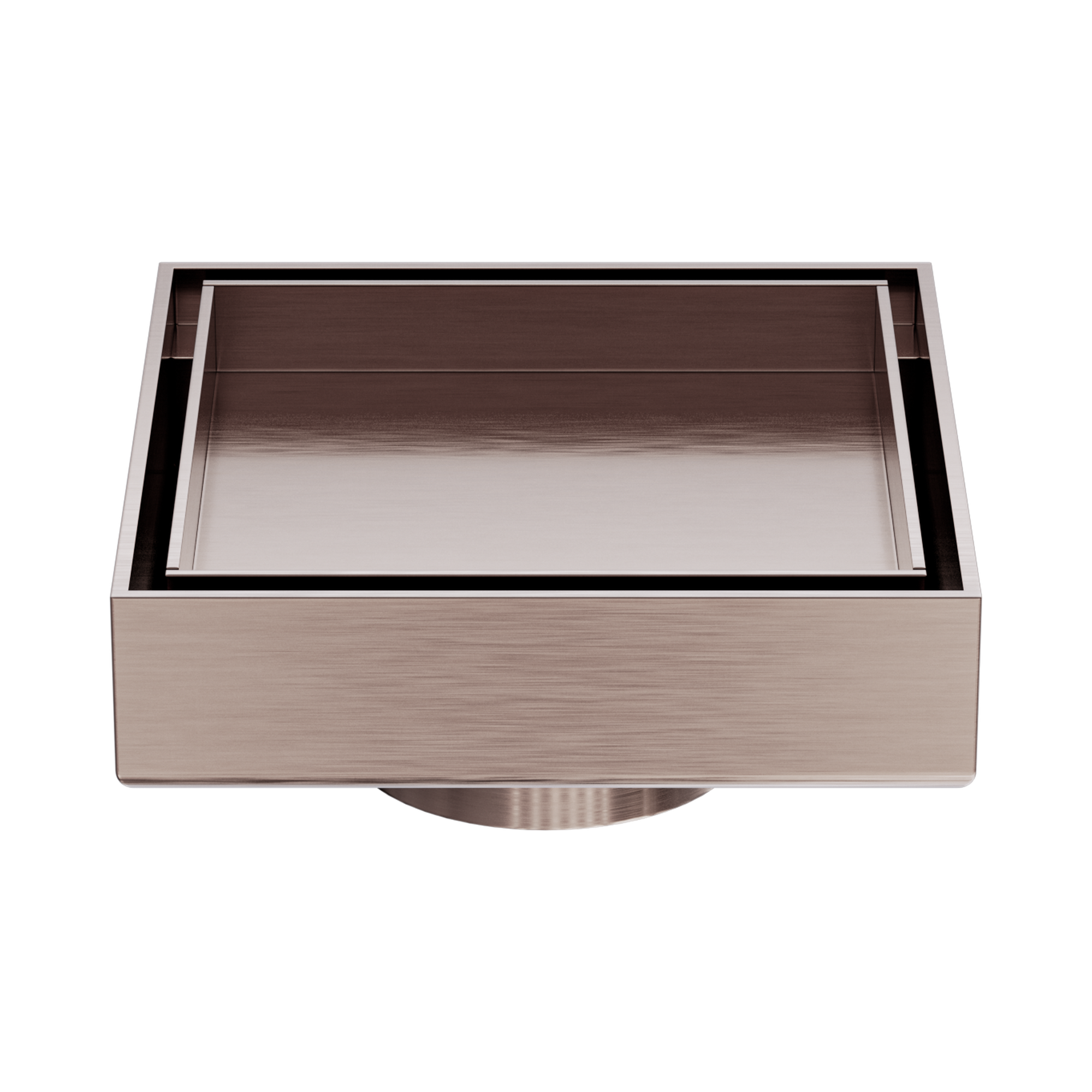 NRFW006 BZ 100mm Square Tile Insert Floor Waste 50mm Outlet Brushed Bronze image 1