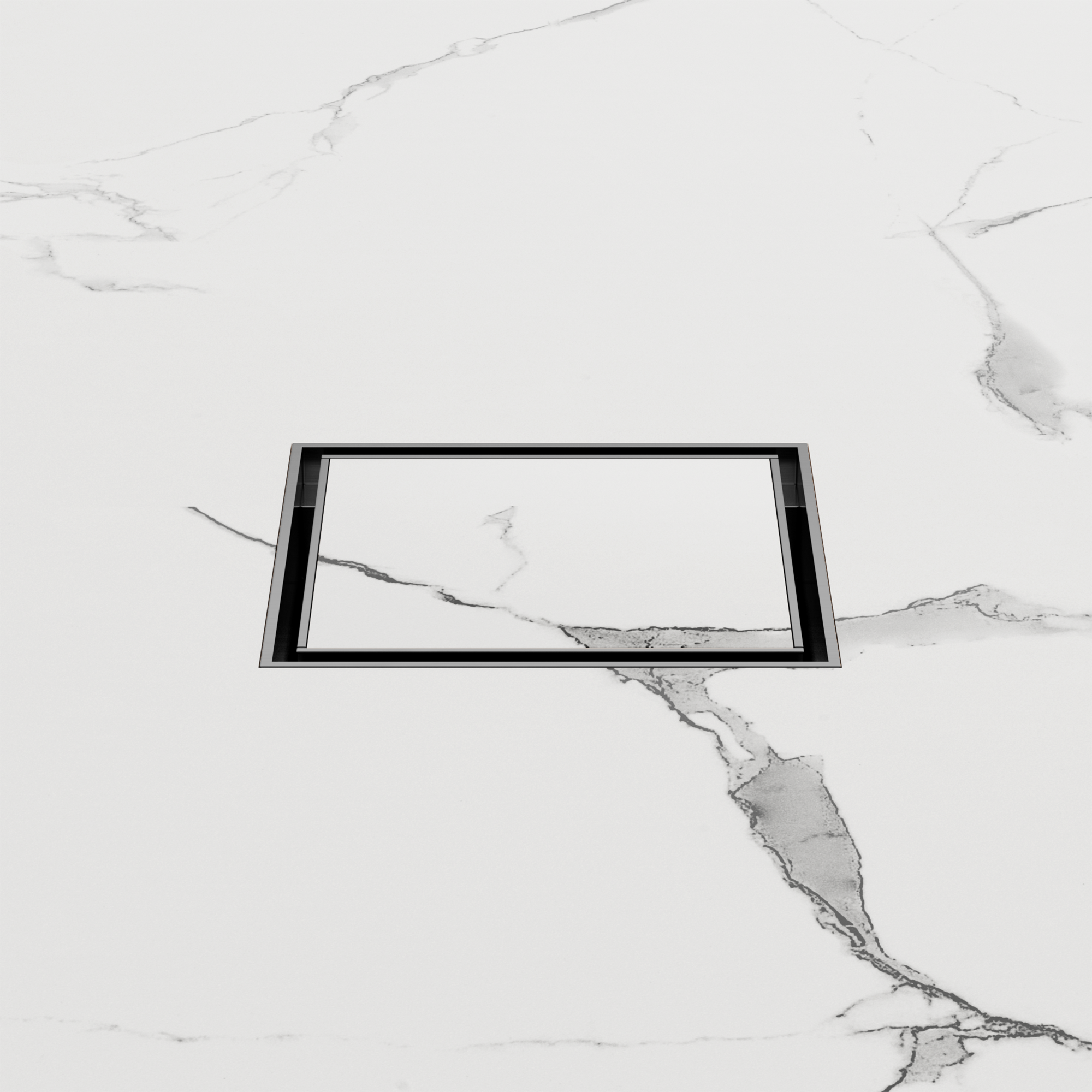 NRFW006 GM 100mm Square Tile Insert Floor Waste 50mm Outlet Gun Metal image 2