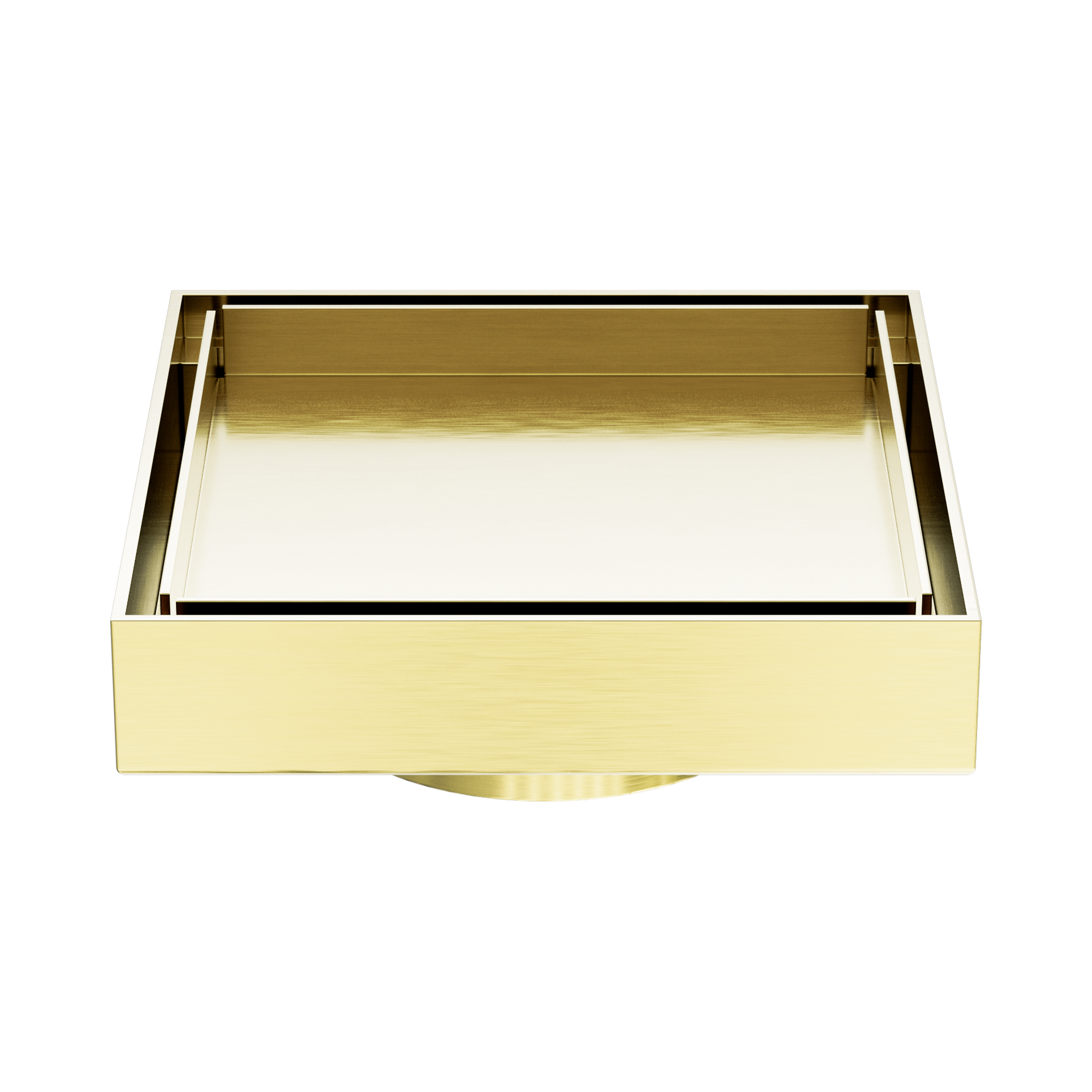 NRFW007 BG 130mm Square Tile Insert Floor Waste 80mm Outlet Brushed Gold image 1
