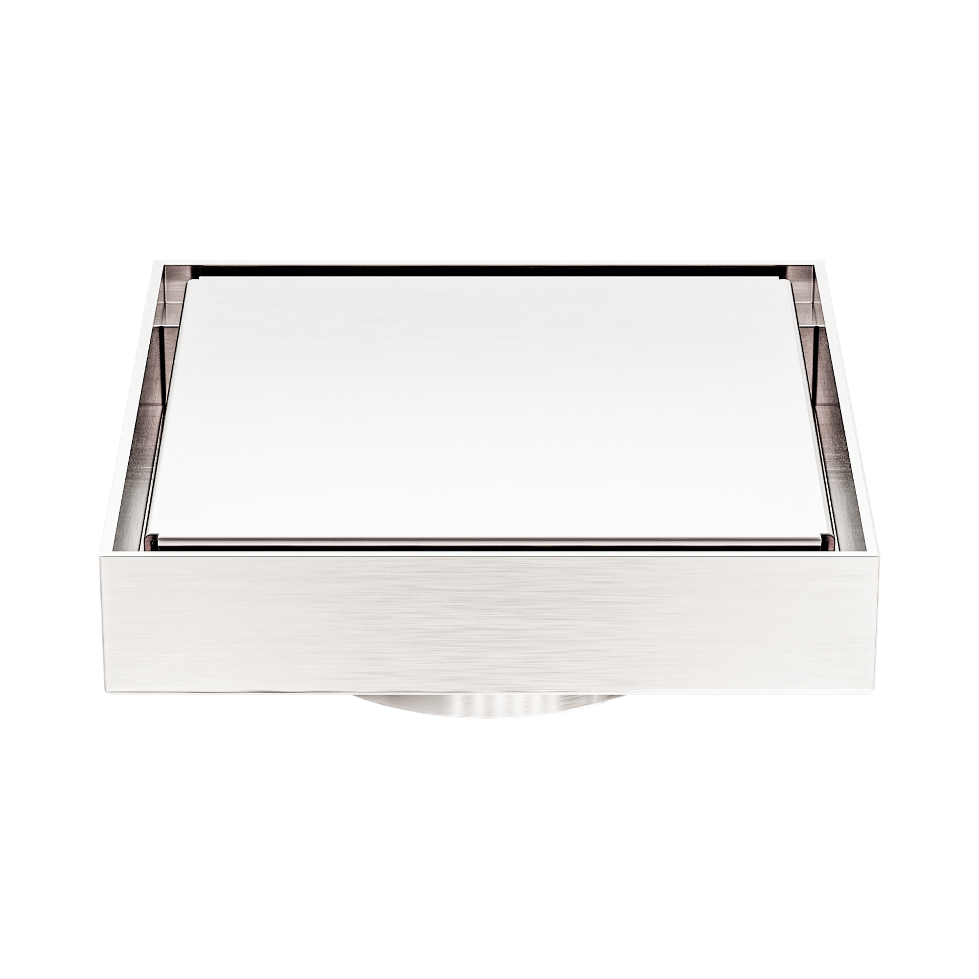NRFW007 BN 130mm Square Tile Insert Floor Waste 80mm Outlet Brushed Nickel image 4