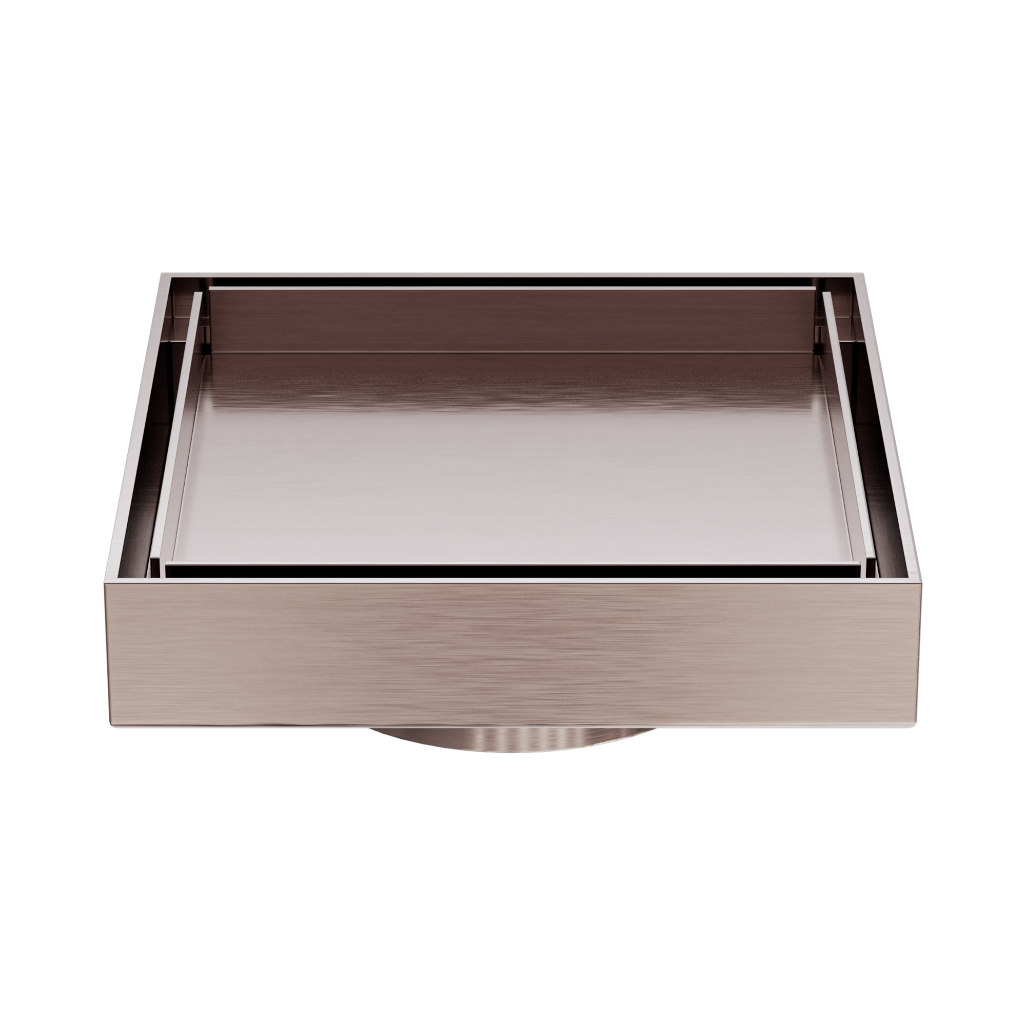 NRFW007 BZ 130mm Square Tile Insert Floor Waste 80mm Outlet Brushed Bronze image 1