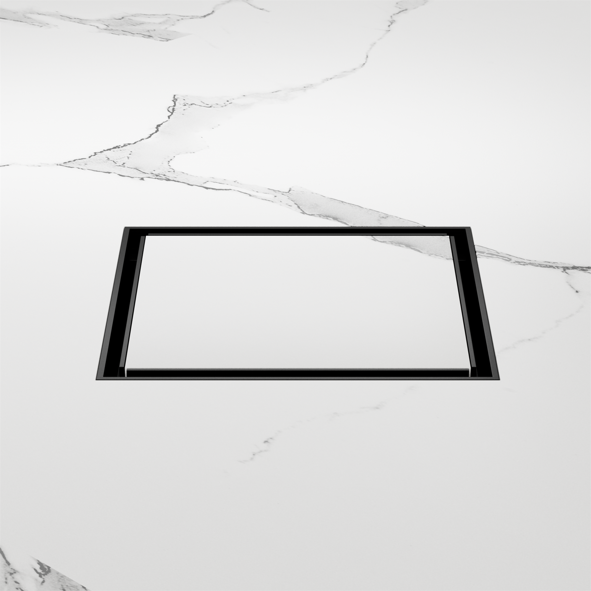 NRFW007 MB 130mm Square Tile Insert Floor Waste 80mm Outlet Matte Black image 2