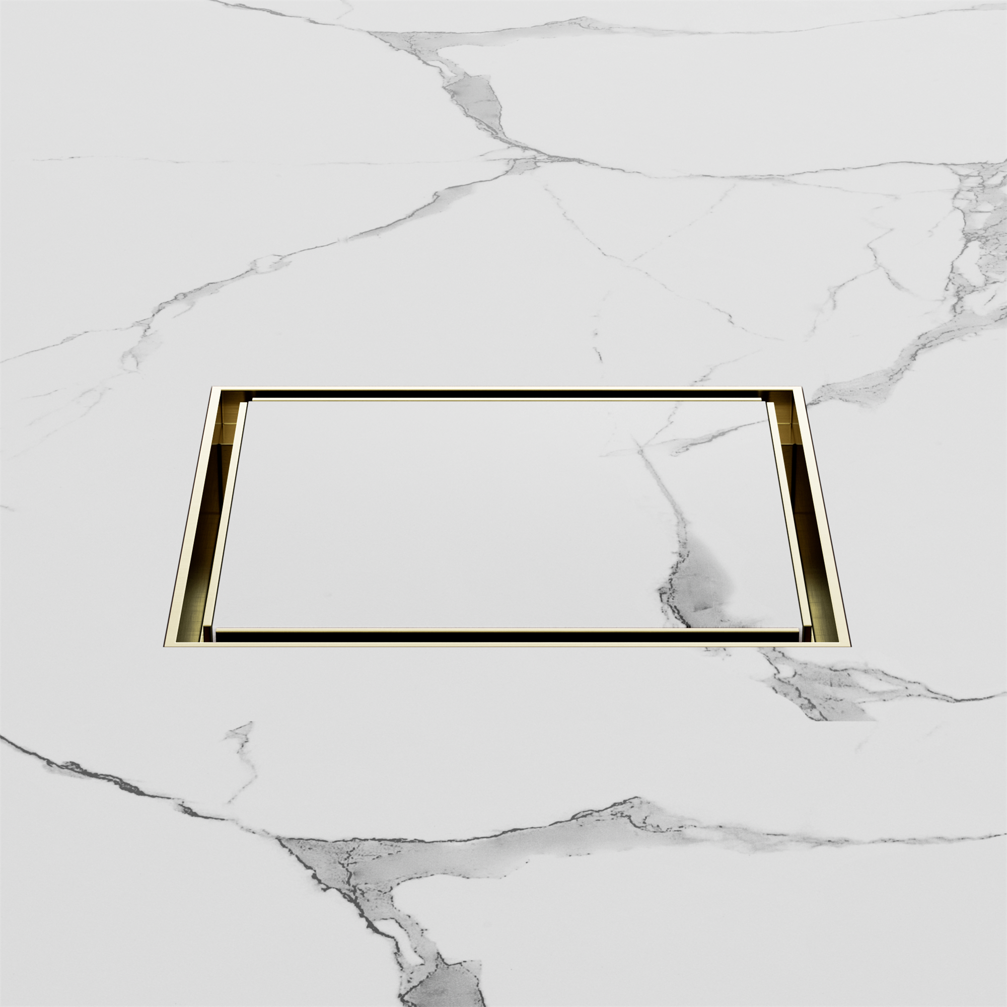 NRFW008 BG 130mm Square Tile Insert Floor Waste 100mm Outlet Brushed Gold image 2