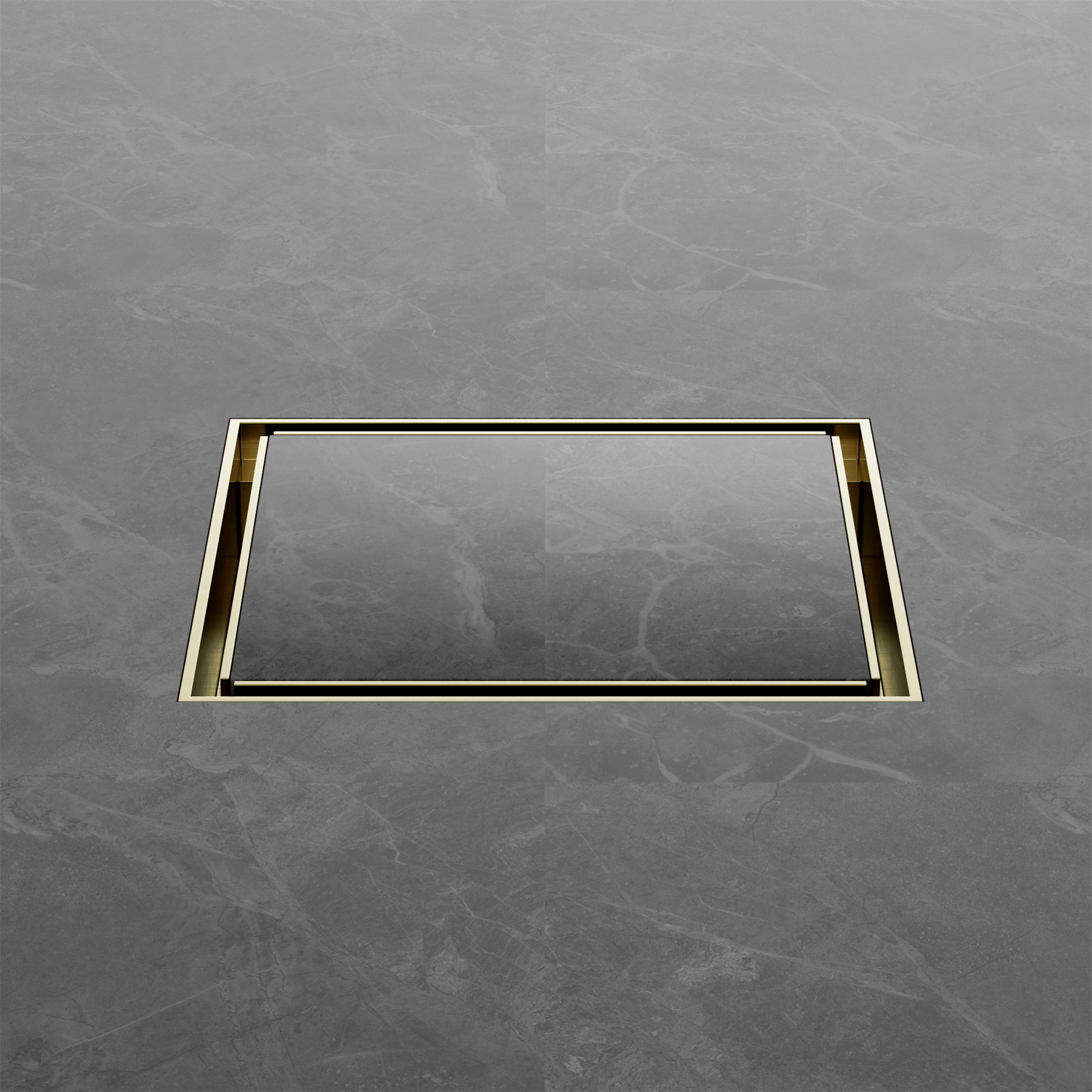 NRFW008 BG 130mm Square Tile Insert Floor Waste 100mm Outlet Brushed Gold image 3