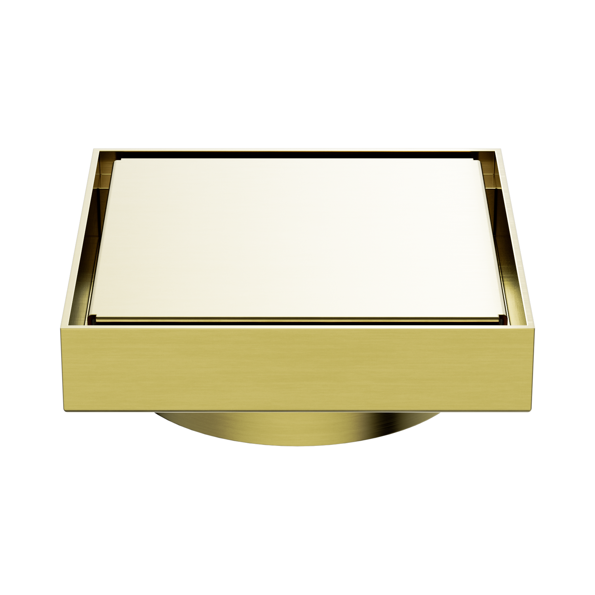 130mm Square Tile Insert Floor Waste 100mm Outlet Brushed Gold