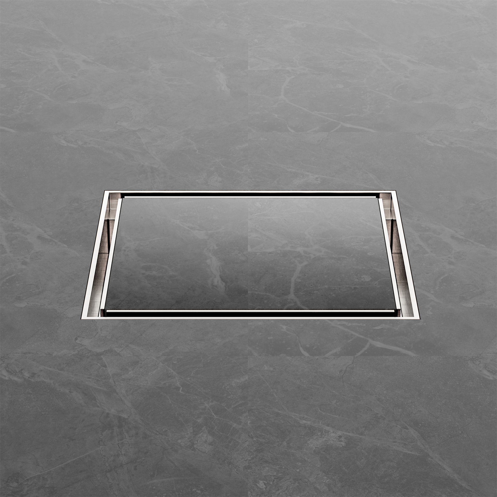 NRFW008 BN 130mm Square Tile Insert Floor Waste 100mm Outlet Brushed Nickel image 3