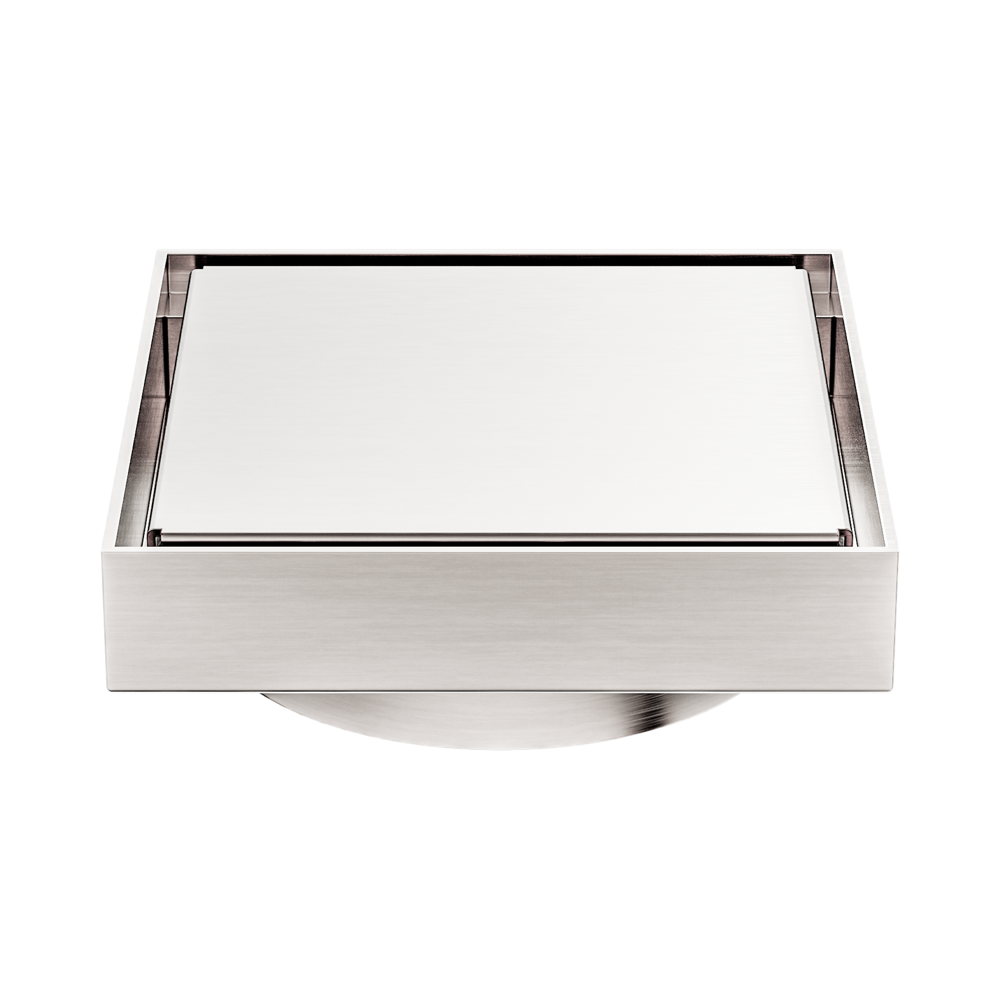 NRFW008 BN 130mm Square Tile Insert Floor Waste 100mm Outlet Brushed Nickel image 4