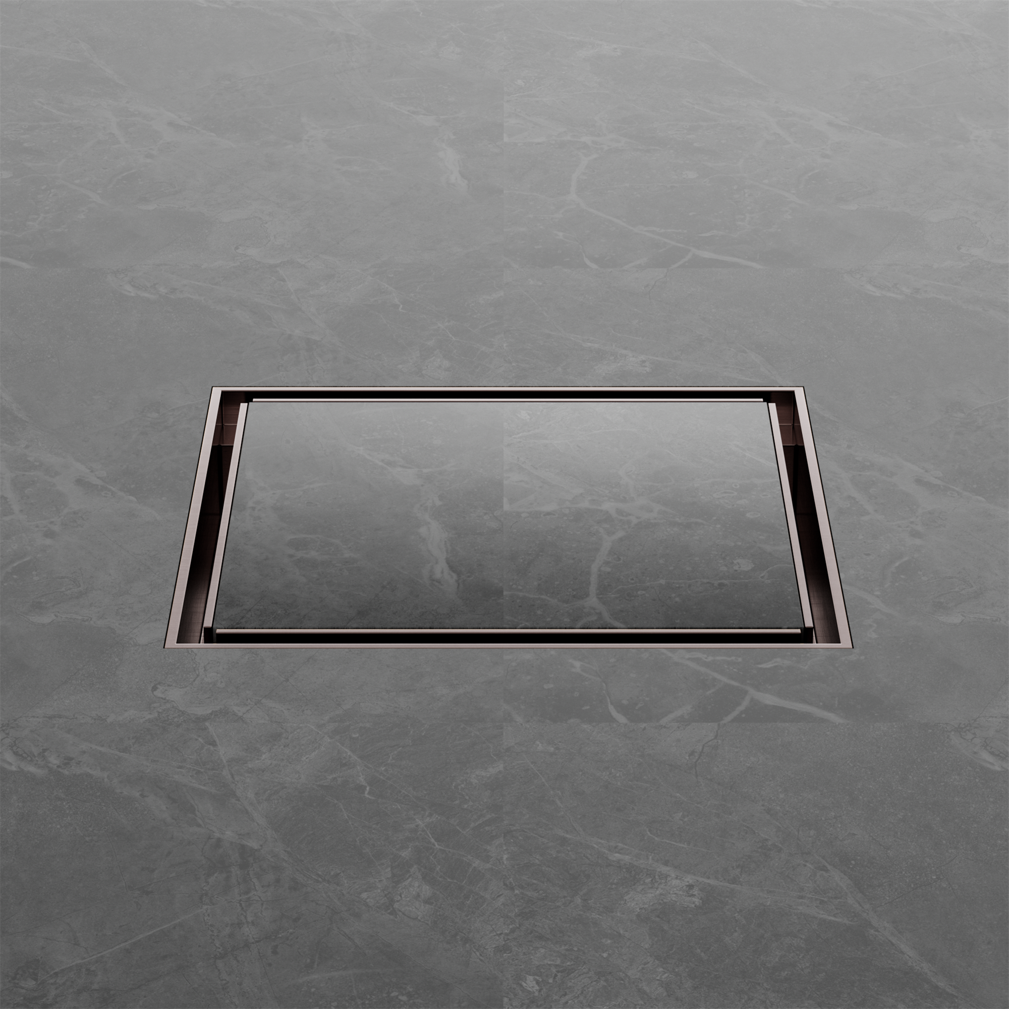 NRFW008 BZ 130mm Square Tile Insert Floor Waste 100mm Outlet Brushed Bronze image 3