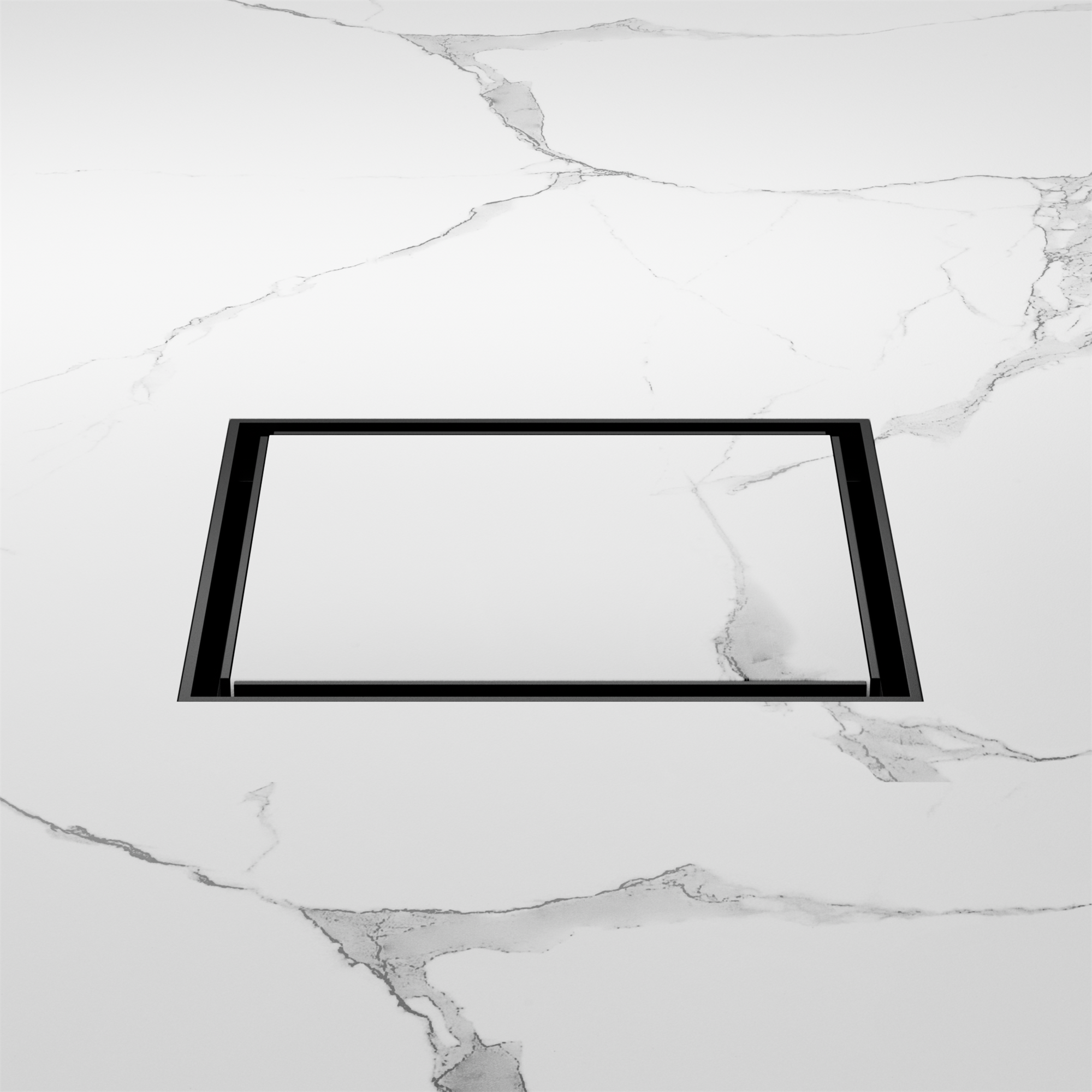 NRFW008 MB 130mm Square Tile Insert Floor Waste 100mm Outlet Matte Black image 2