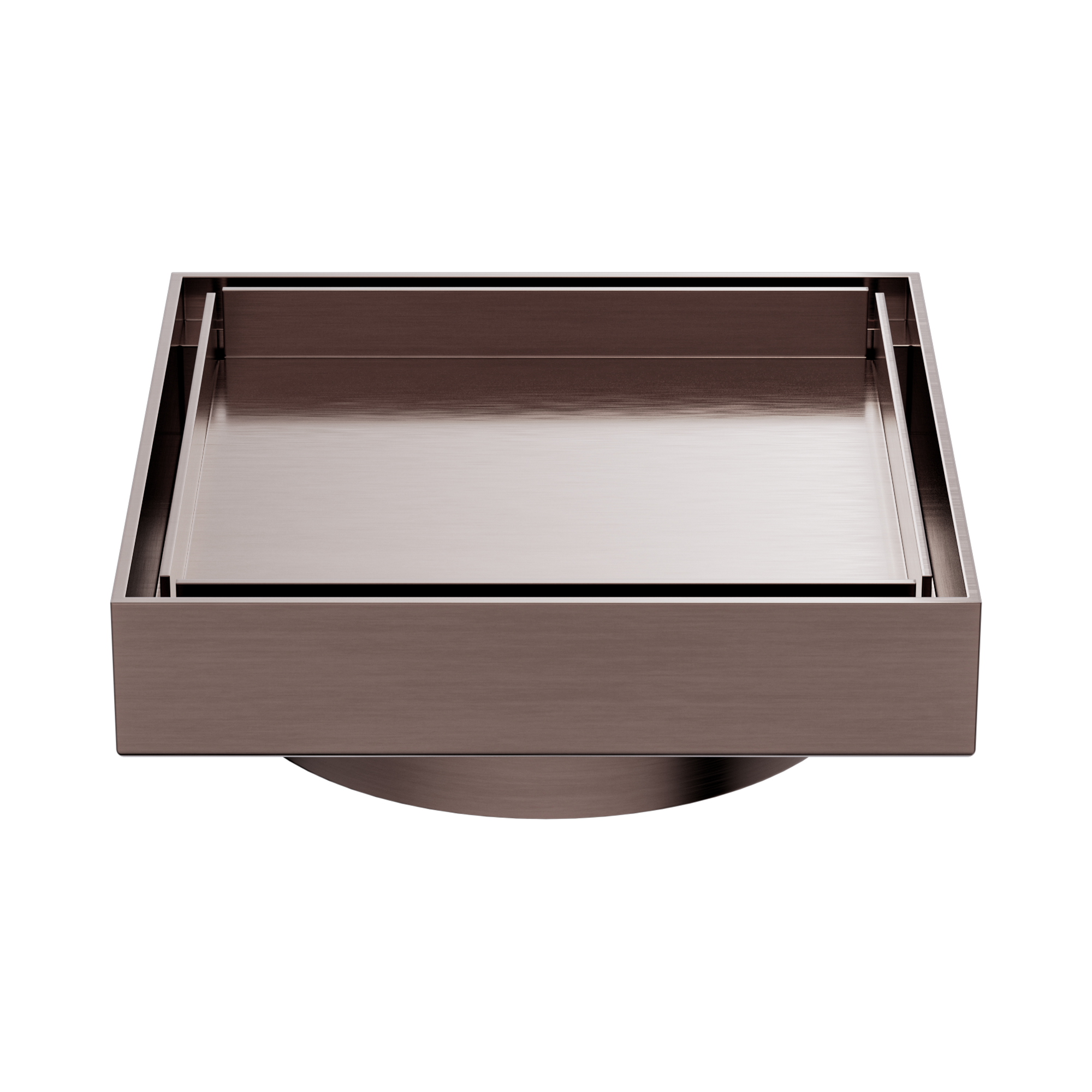 NRFW009 BZ 100mm Square Tile Insert Floor Waste 80mm Outlet Brushed Bronze image 1