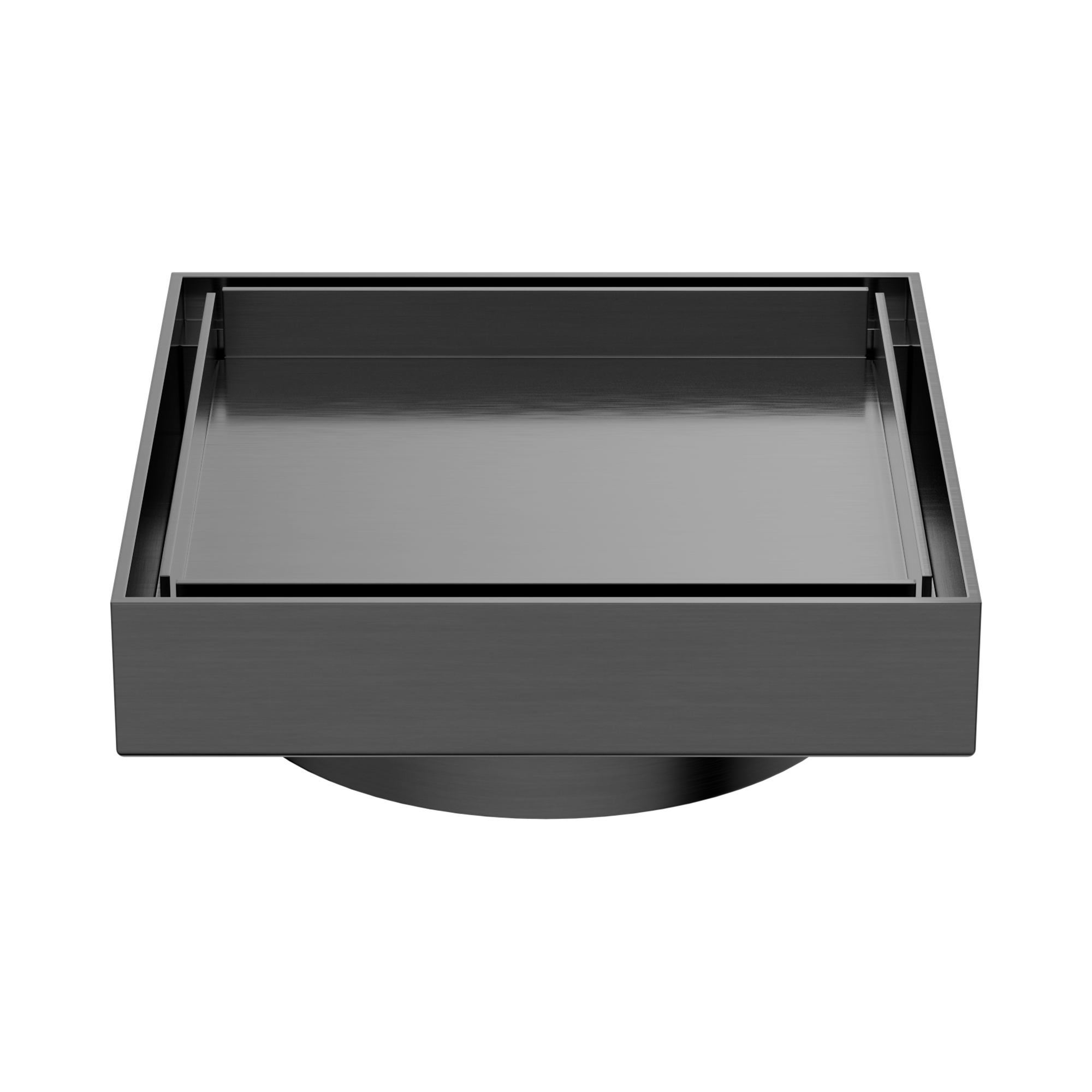 NRFW009 GM 100mm Square Tile Insert Floor Waste 80mm Outlet Gun Metal image 1