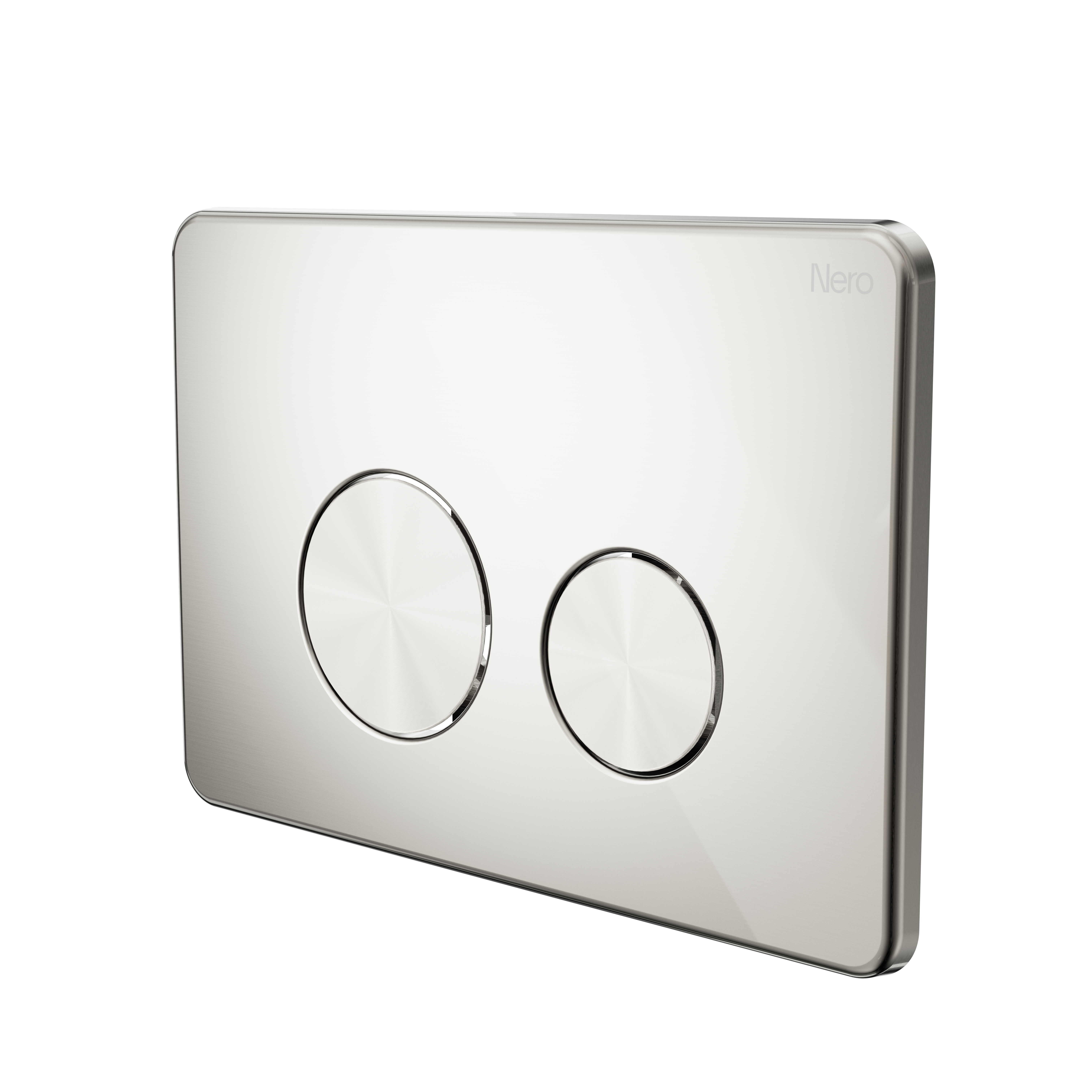 NRPL001 BN In Wall Toilet Push Plate Brushed Nickel image 1