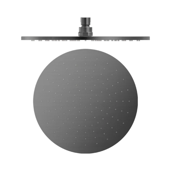 NRROA1202 GR 300mm Round Shower Head Graphite Thumb