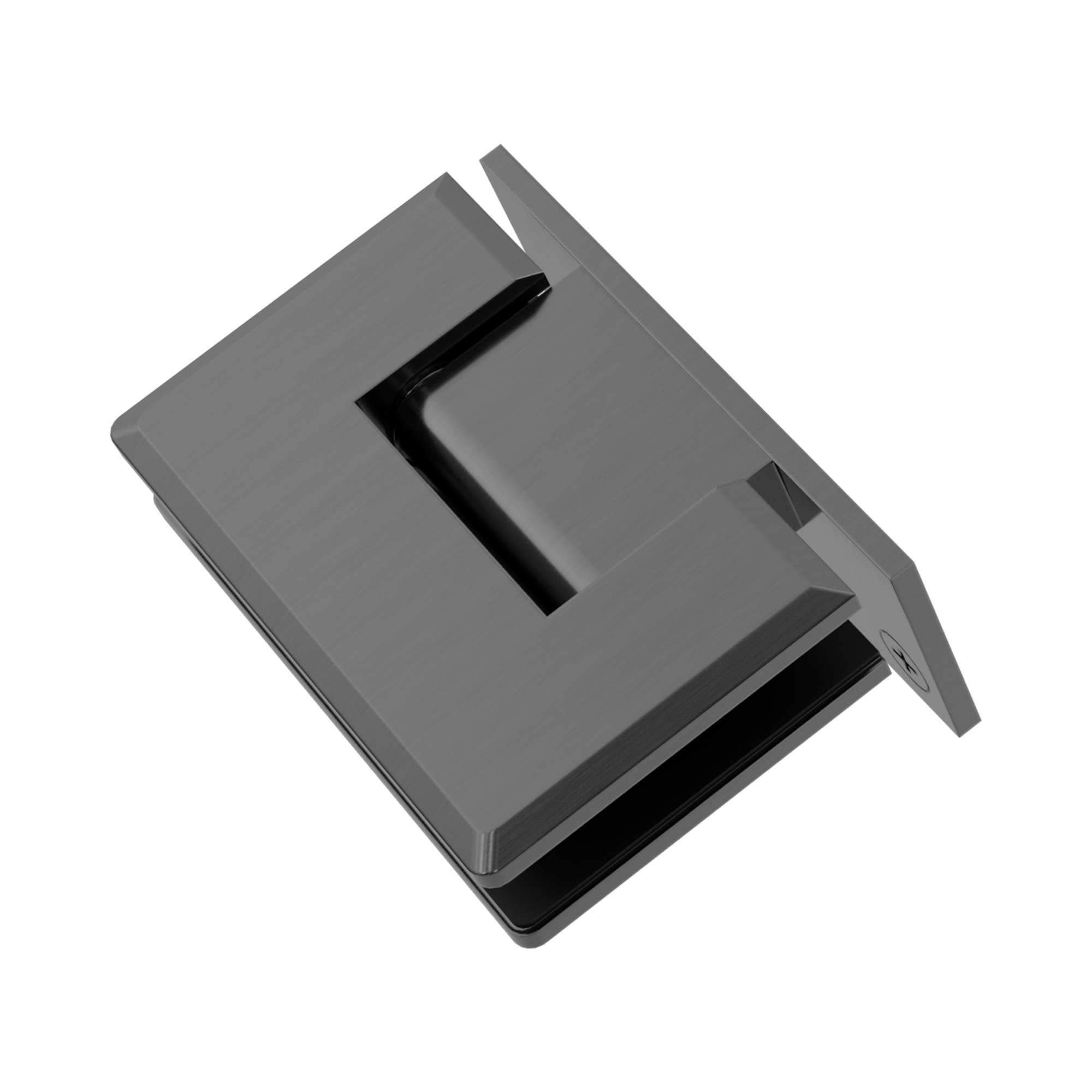 NRSH101 GM 90 Degree Glass To Wall Shower Hinge 10mm Glass Gun Metal image 1