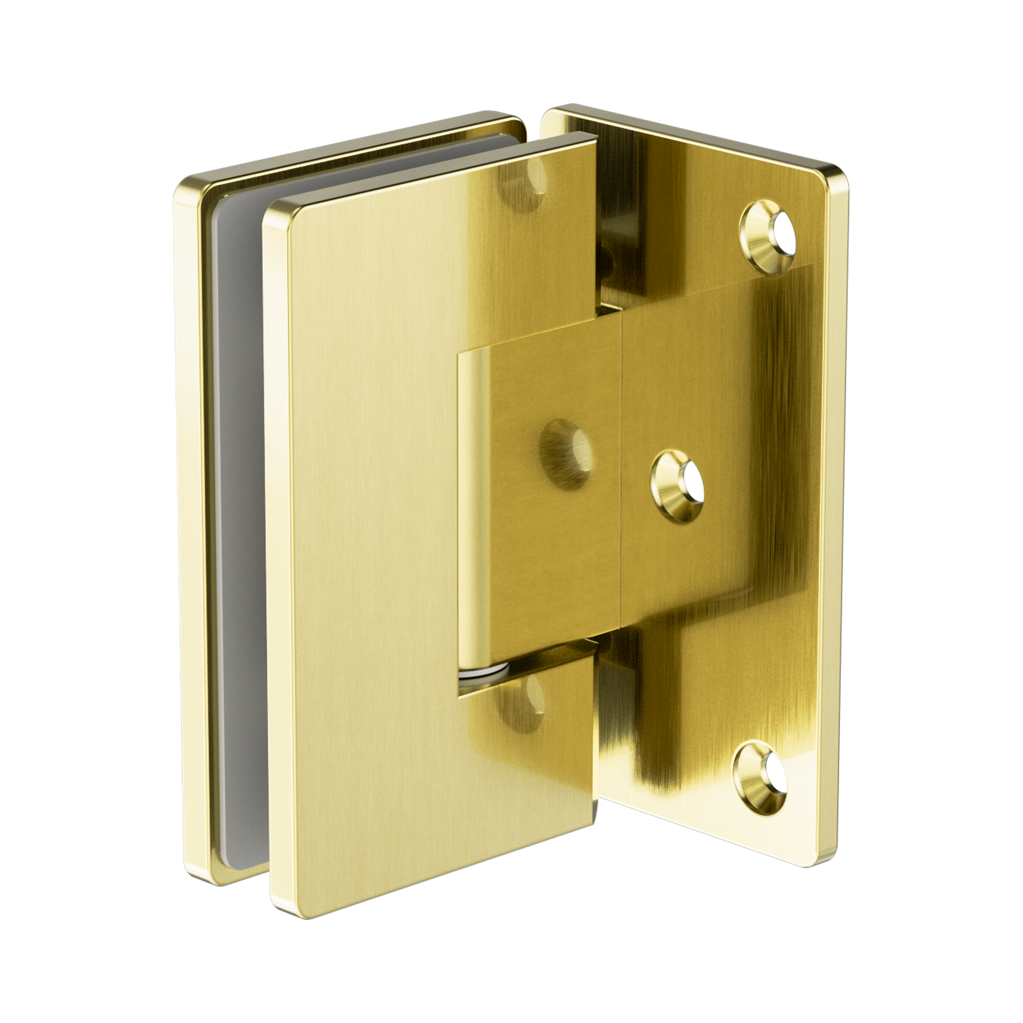 NRSH101a BG 90 Degree Glass To Wall Shower Hinge 10mm Glass Brushed Gold image 1