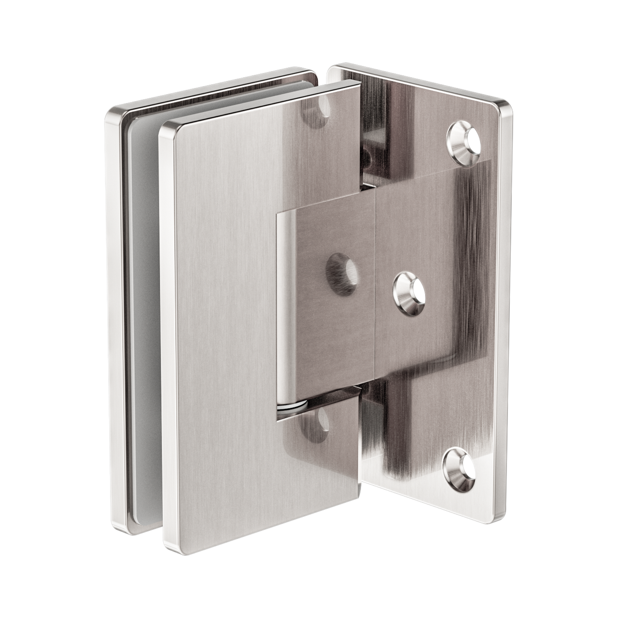 NRSH101a BN 90 Degree Glass To Wall Shower Hinge 10mm Glass Brushed Nickel image 1