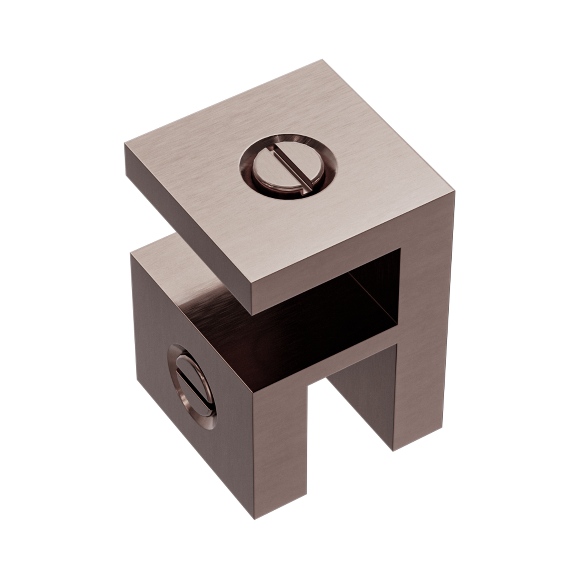 NRSH201 BZ Over Panel Glass To Glass Fitting 10mm Glass Brushed Bronze image 1