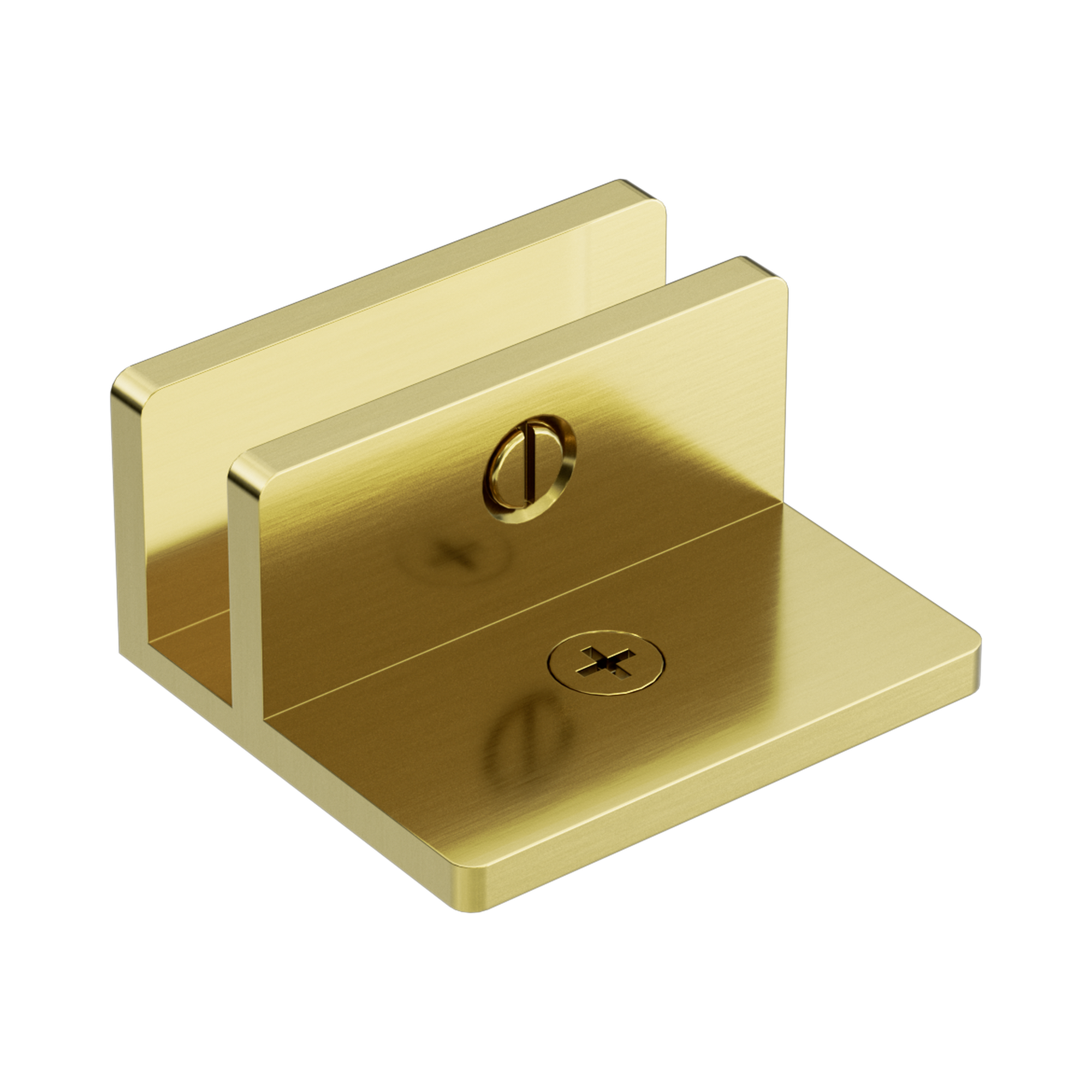 NRSH202 BG Shower F Bracket 10mm Glass Brushed Gold image 1