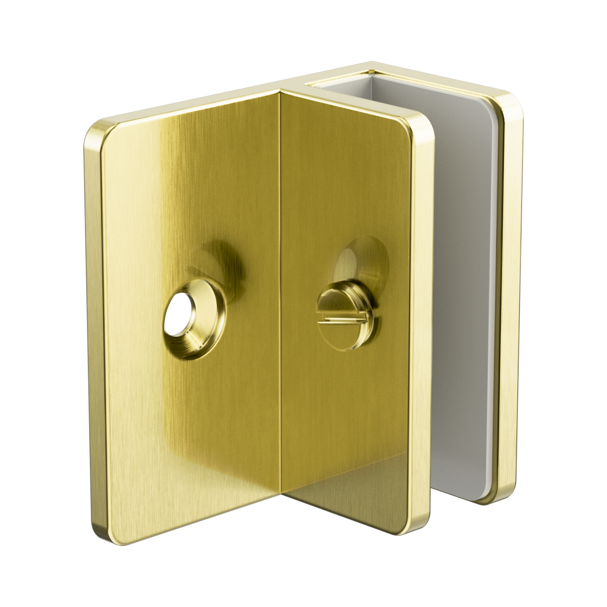 NRSH202a BG Shower F Bracket 10mm Glass Brushed Gold image 1