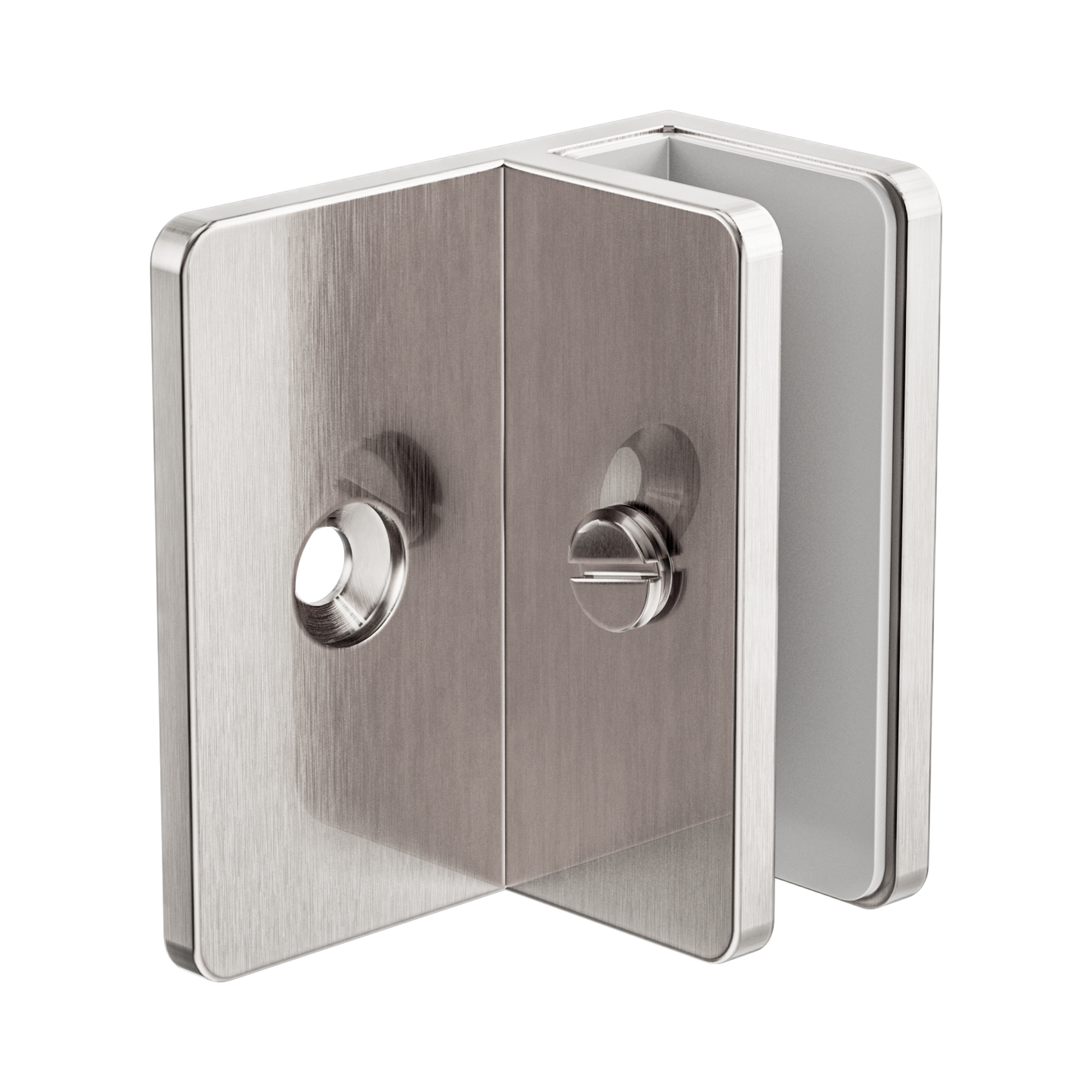 NRSH202a BN Shower F Bracket 10mm Glass Brushed Nickel image 1