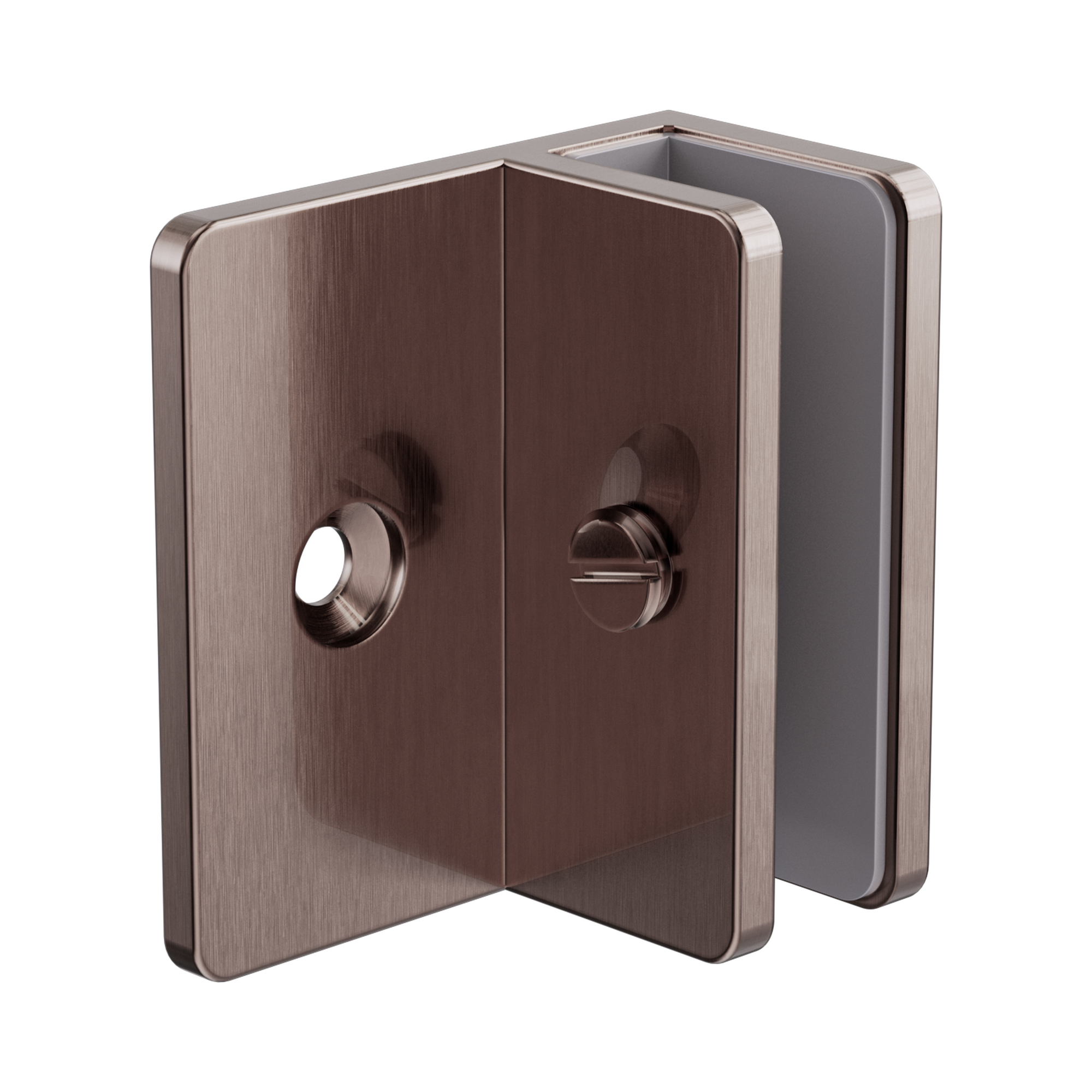 NRSH202a BZ Shower F Bracket 10mm Glass Brushed Bronze image 1