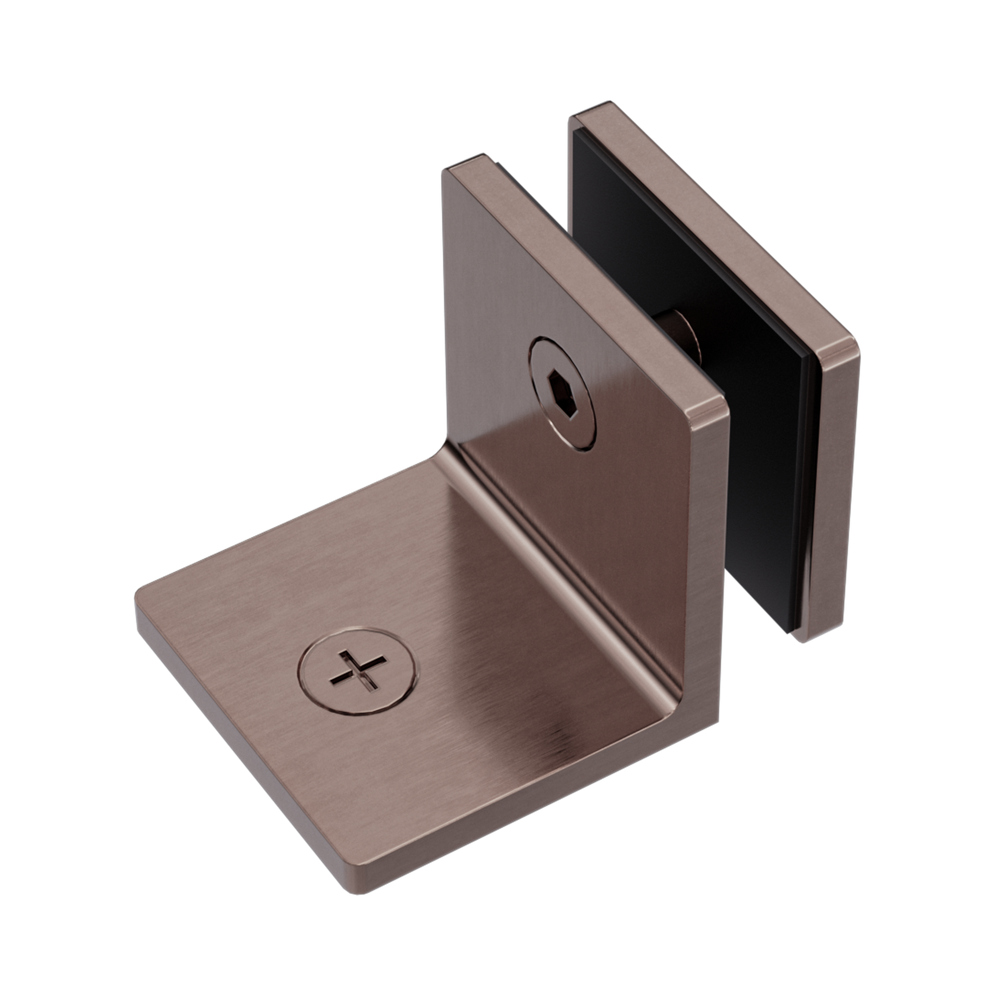 NRSH204 BZ 90 Degree Glass To Wall Bracket 10mm Glass Brushed Bronze image 1