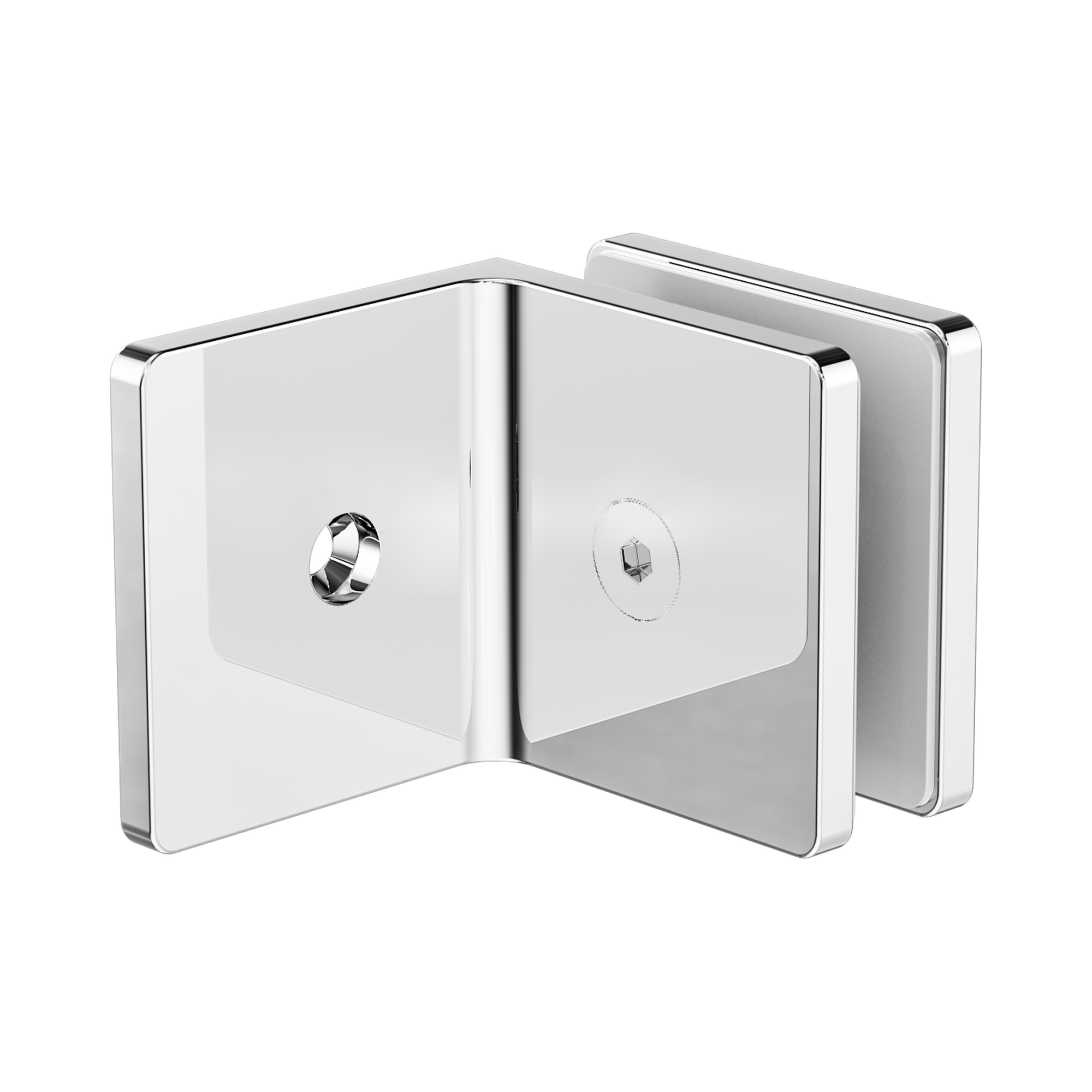 NRSH204a CH 90 Degree Glass To Wall Bracket 10mm Glass Chrome image 1