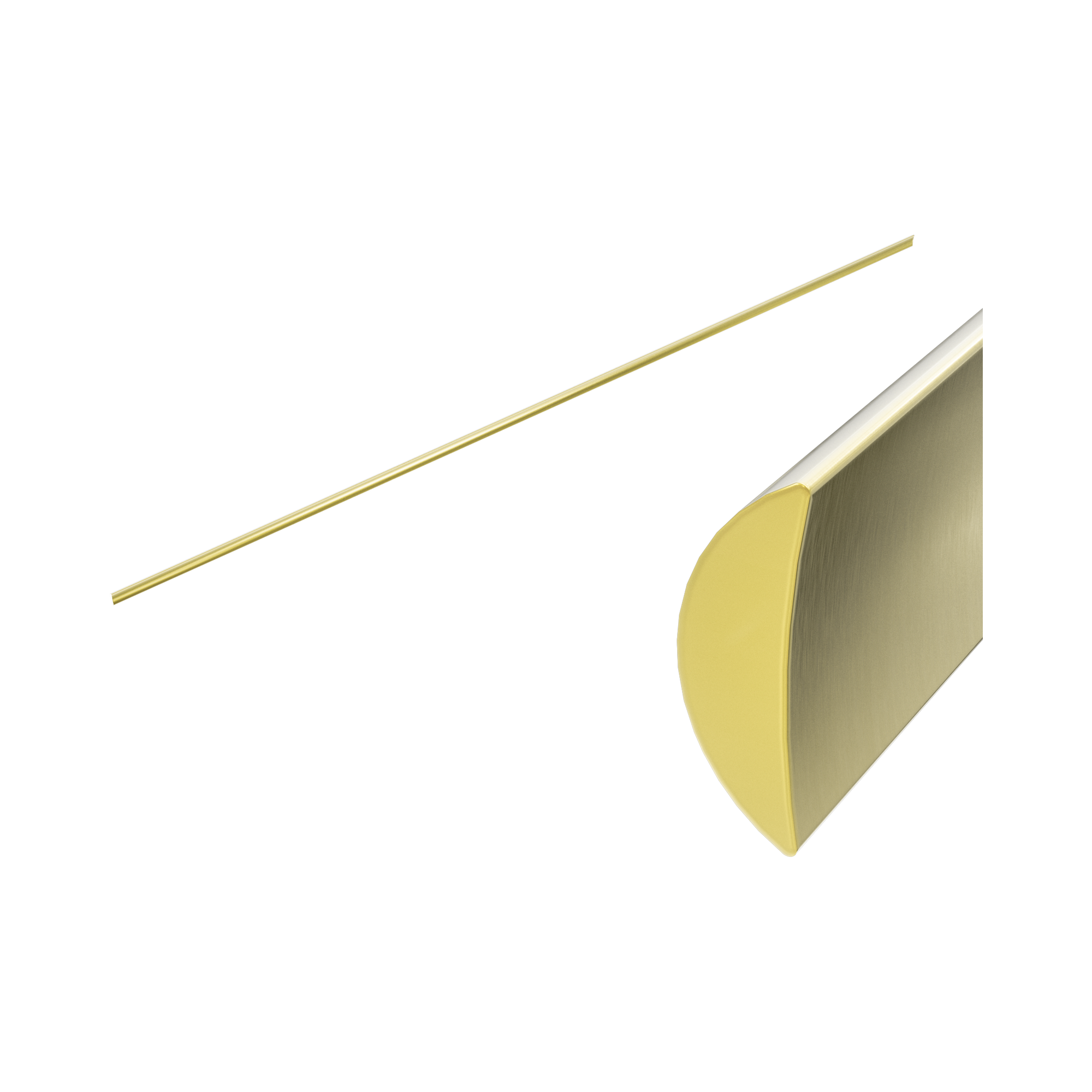 NRSH401 BG Half Round Water Seal Rail 750mm Brushed Gold image 1