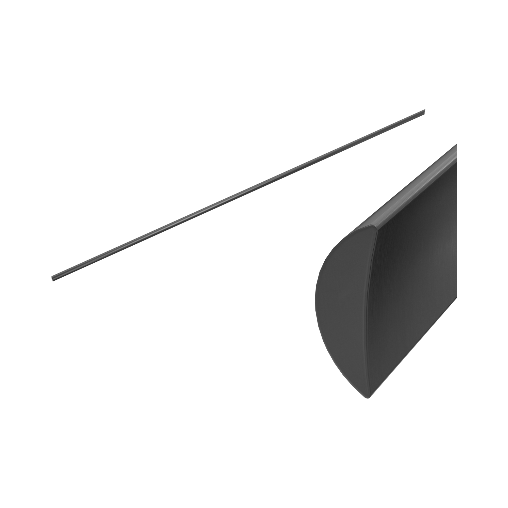 NRSH401 GM Half Round Water Seal Rail 750mm Gun Metal image 1