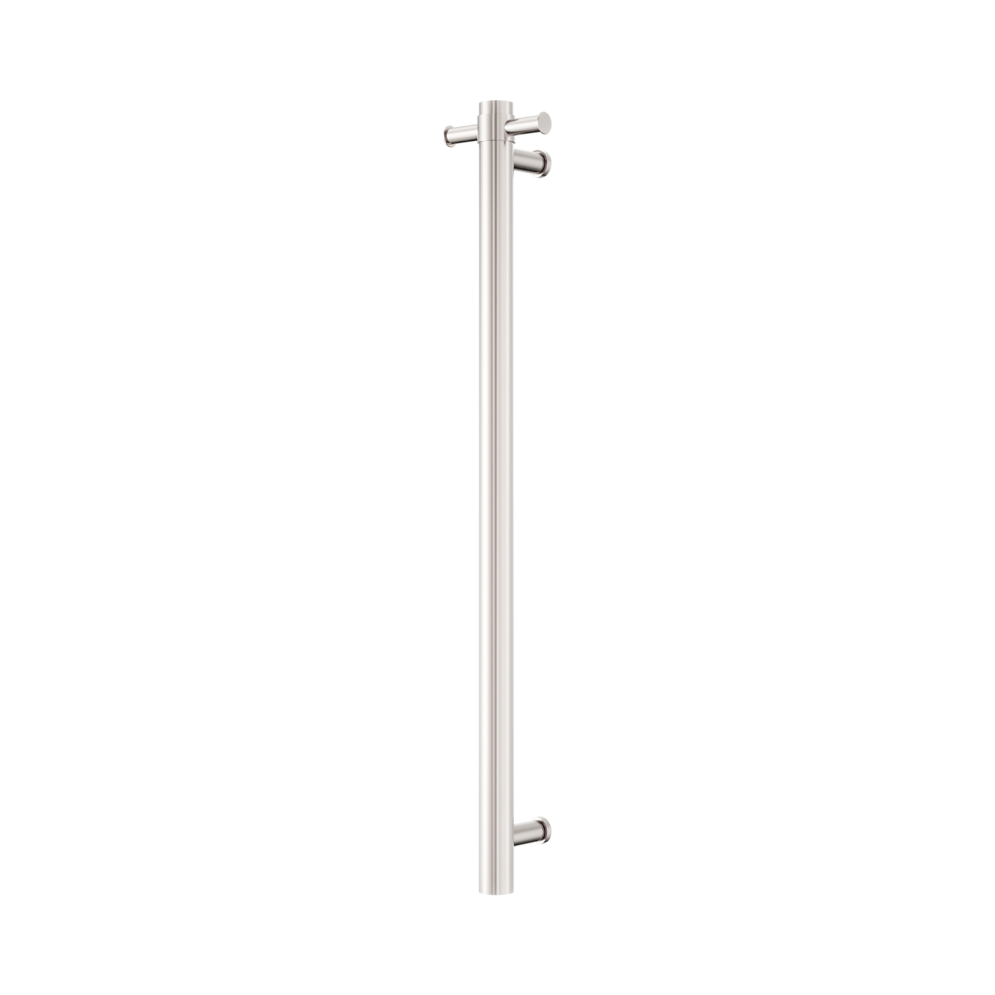 NRV902h BN Mecca 240 V Single Vertical Heated Towel Rail Brushed Nickel image 1