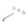 Serenity Wall Basin Set 220mm Spout With Arabescato Corchia Handle Trim Kit Only Brushed Nickel